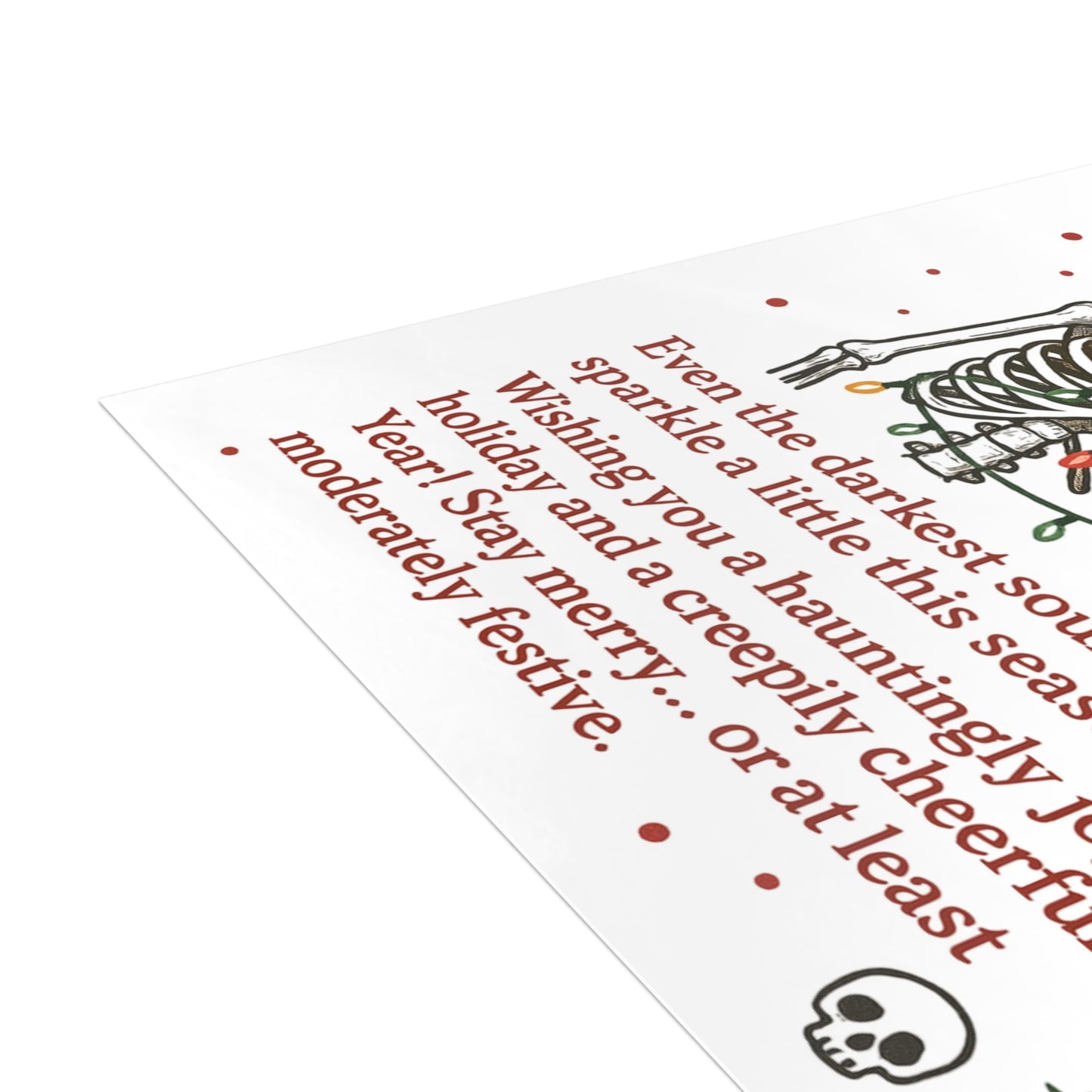 Humorous Holiday Postcard Bundle for Christmas, Skeleton Greetings, Unique Gift Idea, Seasonal Card Set, Creepy Cheerful Wishes