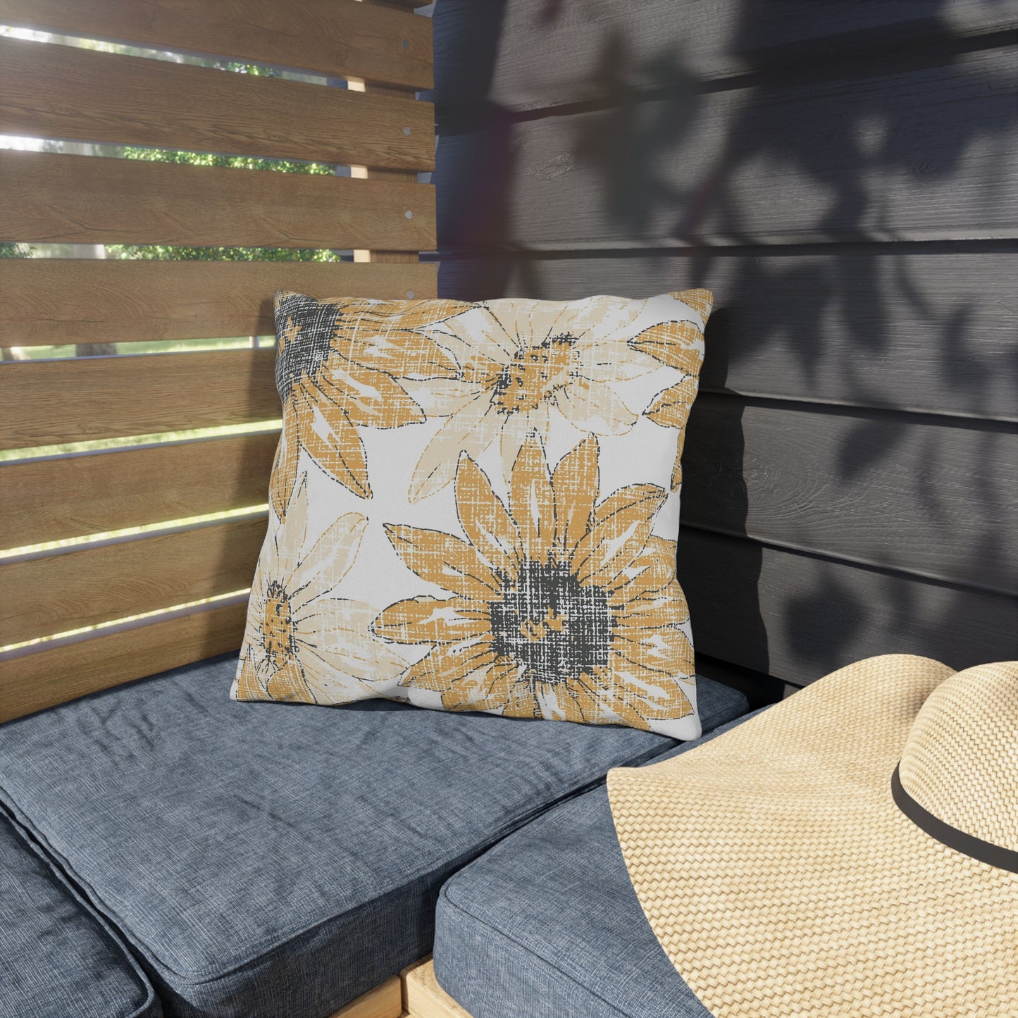 Sunflower Outdoor Pillows, Floral Patio Decor, Summer Cushions, Garden Pillow, Boho Home Accessories