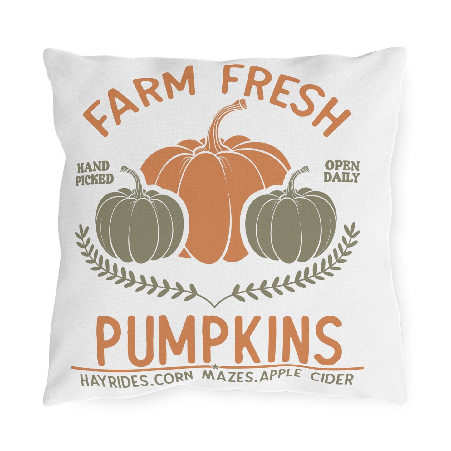 Farm Fresh Pumpkins Outdoor Pillows, Fall Decor, Autumn Accent Cushions, Pumpkin Farmhouse Pillow, Harvest Home Accessories