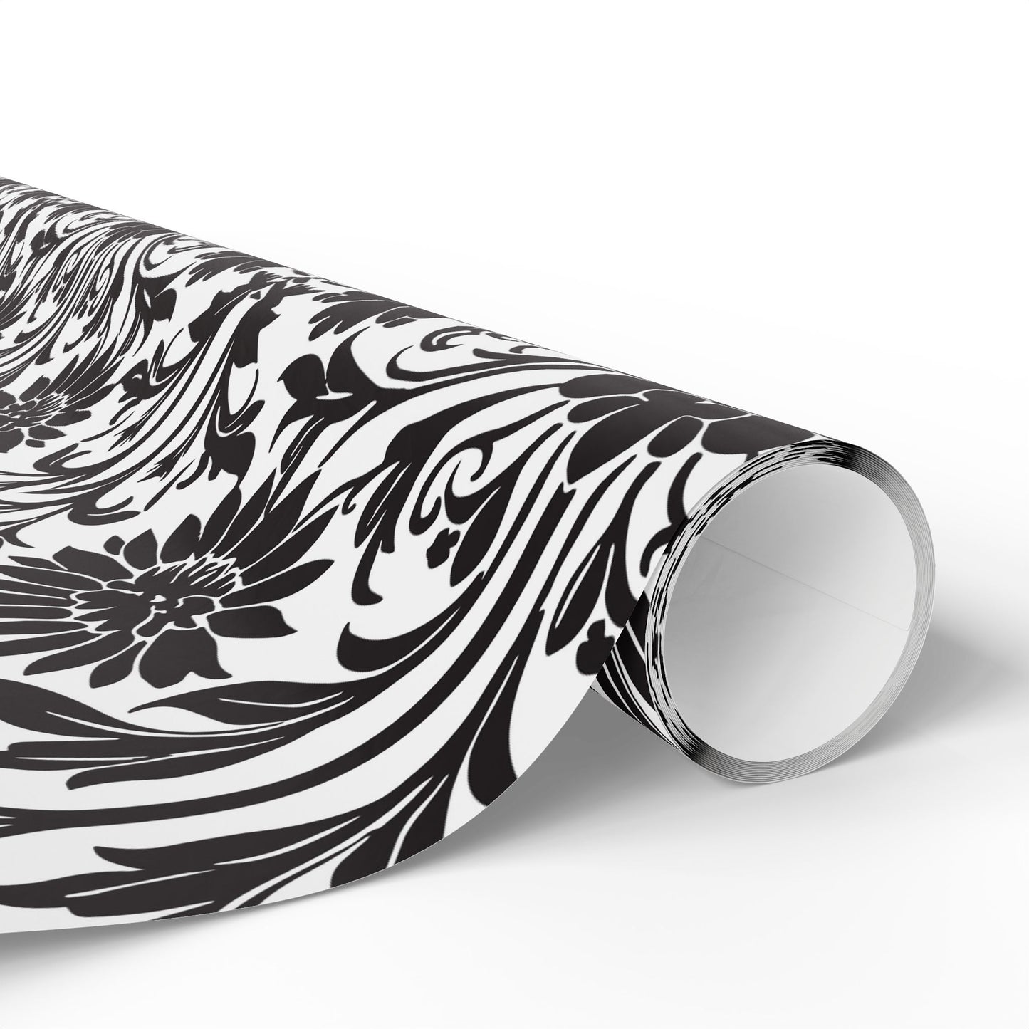 Elegant Floral Wrapping Paper - Black & White Gift Wrap Perfect for Weddings, Anniversaries and Other Romantic Occasions