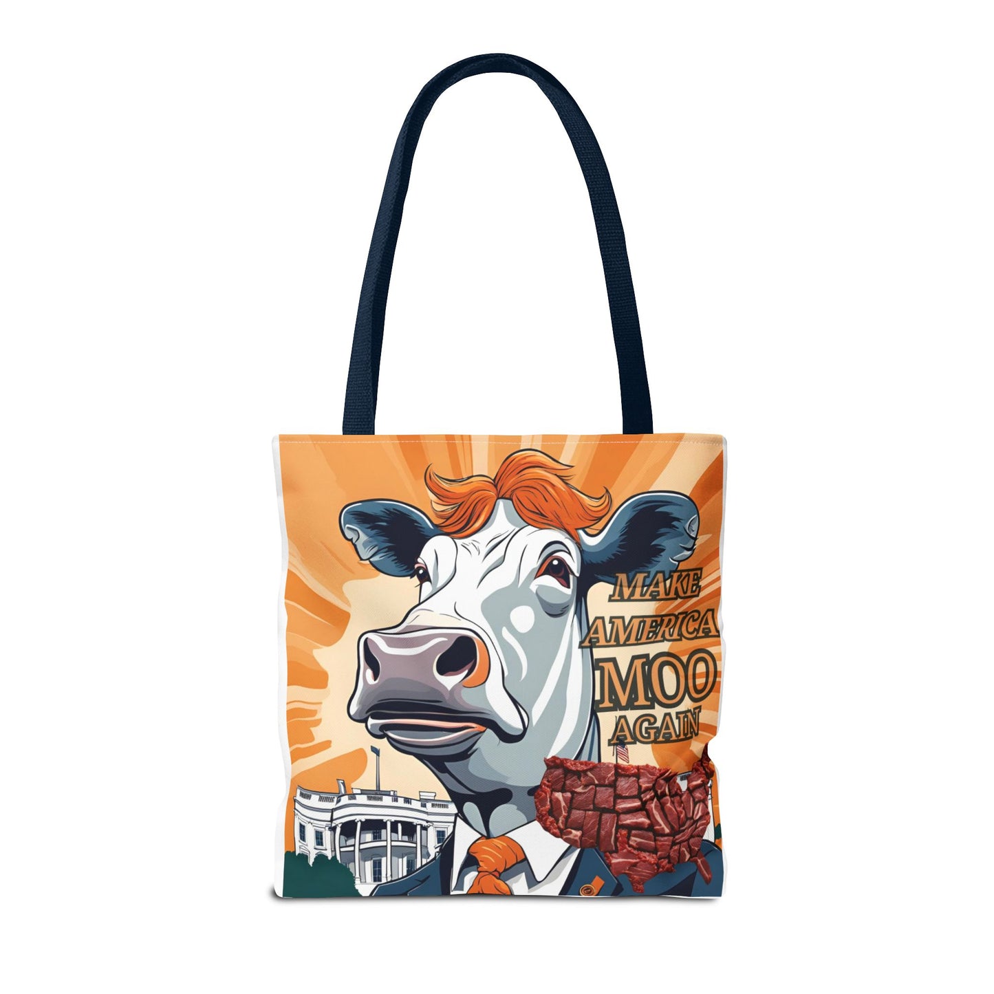 Make America Moo Again Tote Bag - Fun Cow Graphic for BBQ Lovers - aMOOsing Designs