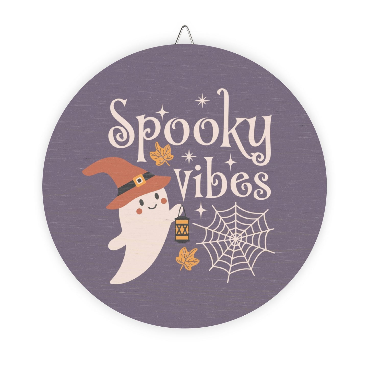 Spooky Vibes Wood Sign, Halloween Decor, Ghost Wall Art, Fall Home Decoration, Autumn Sign, Gift for Halloween Enthusiasts