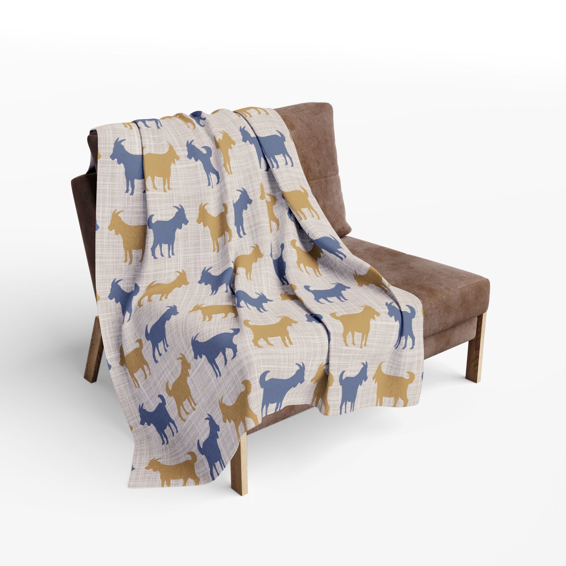 Fleece Blanket, Cozy Goats-Themed Arctic Throw, Bedding Decor, Gift for Animal Lovers, Home Accessory - aMOOsing Designs