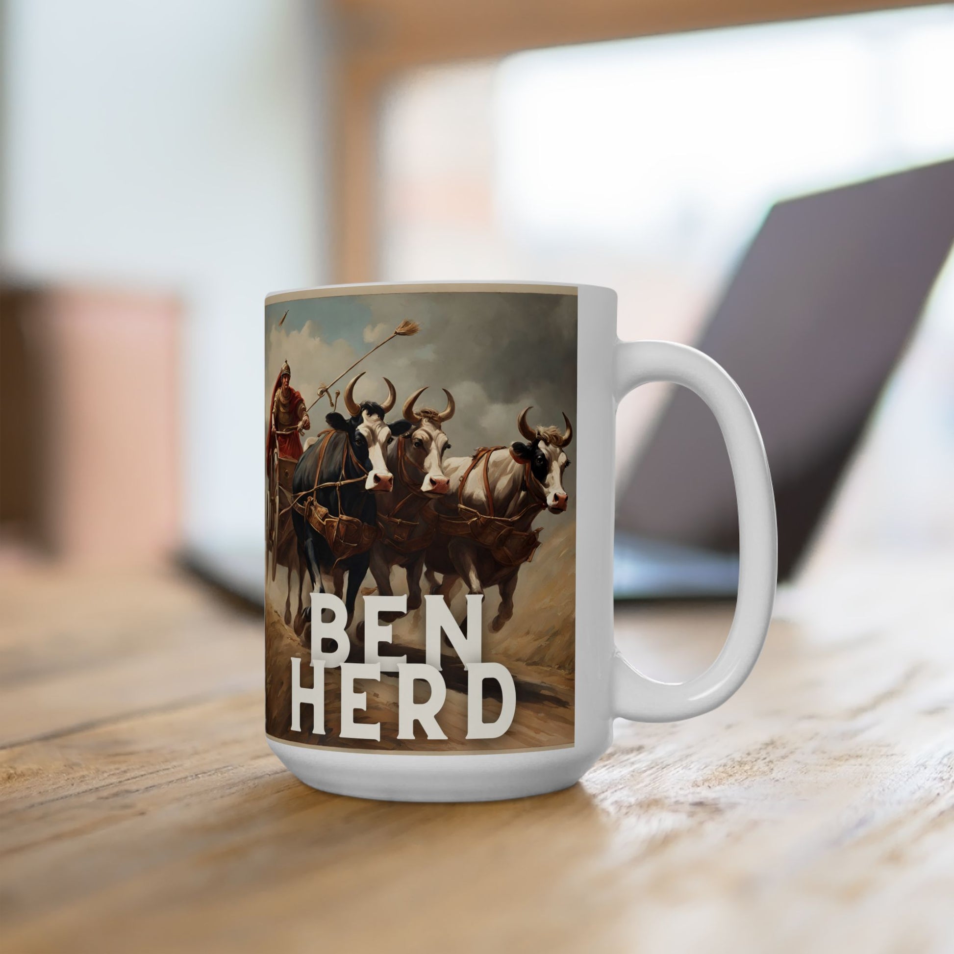 Funny Mug - Ben Herd Ceramic Coffee Cup (11oz, 15oz) - aMOOsing Designs