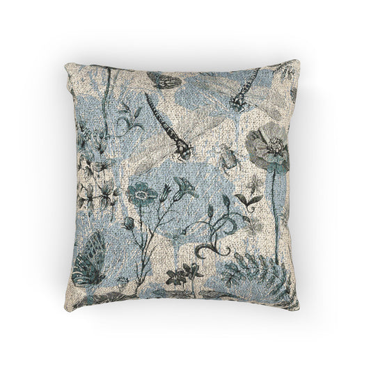 Botanical Woven Pillow, Nature Inspired Home Decor, Cottagecore Cushions, Decorative Throw Pillow, Floral Accent Pillow