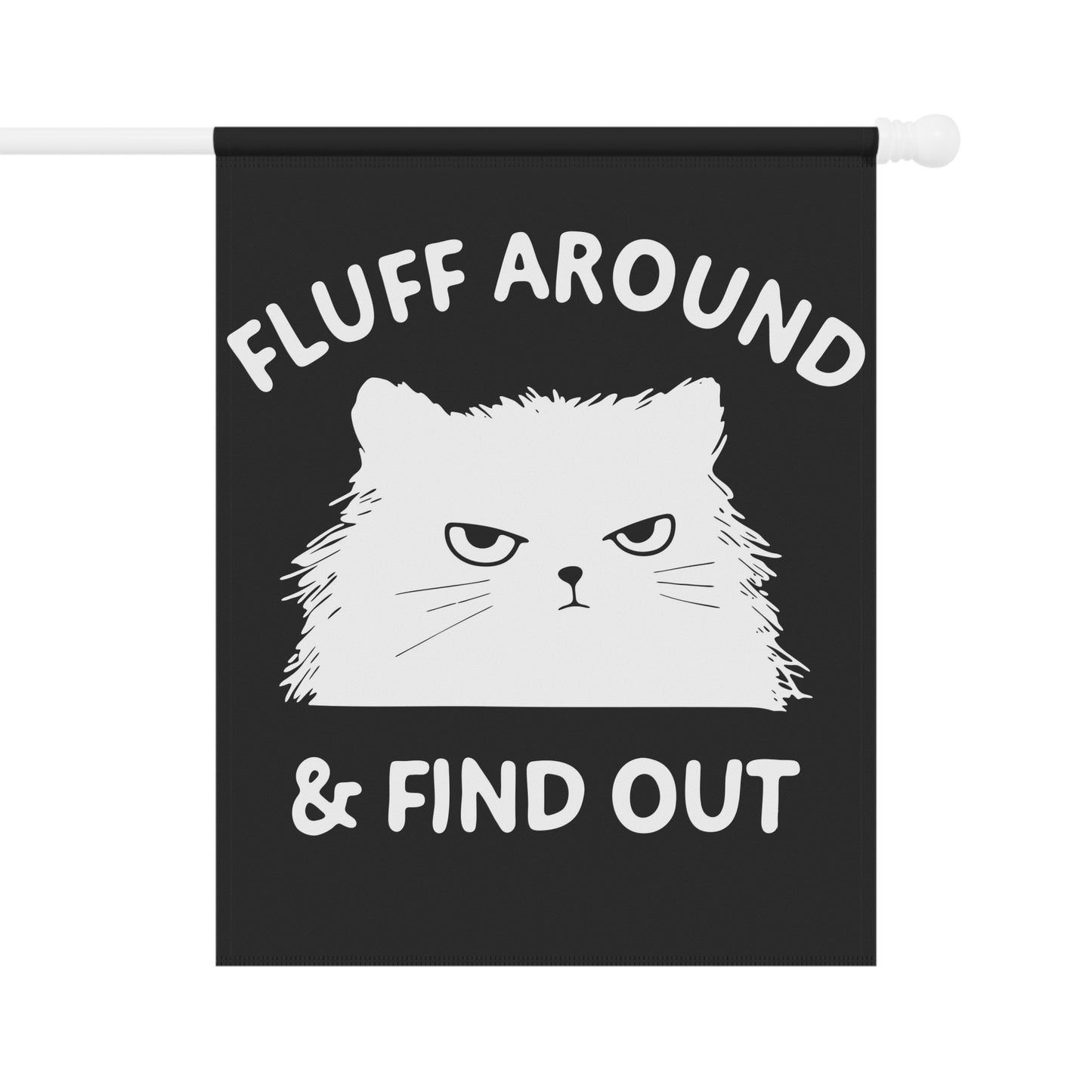 Fluff Around- Cat Garden Banner | Playful Outdoor Decor, Cat Lover Gift, Funny Flag for Garden, Home & Patio - aMOOsing Designs