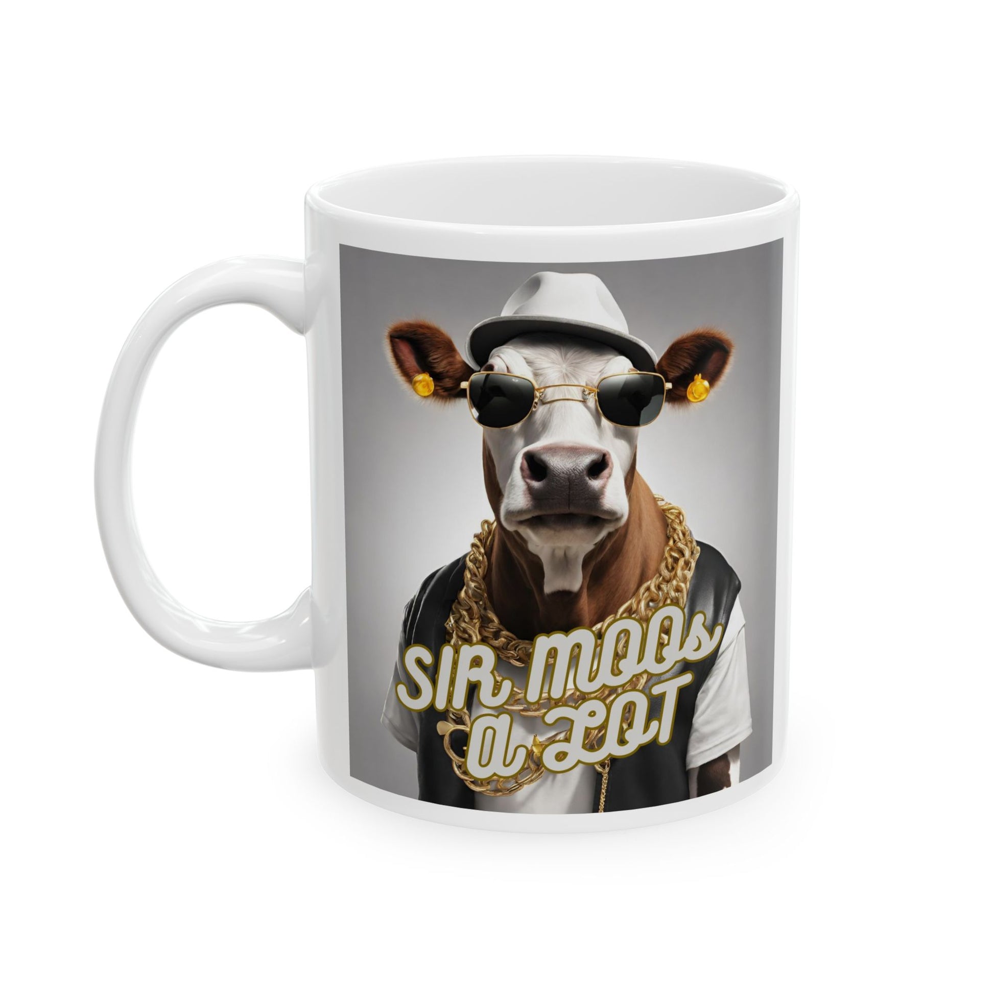 Mug with 'sir moos a lot' Design - aMOOsing Designs