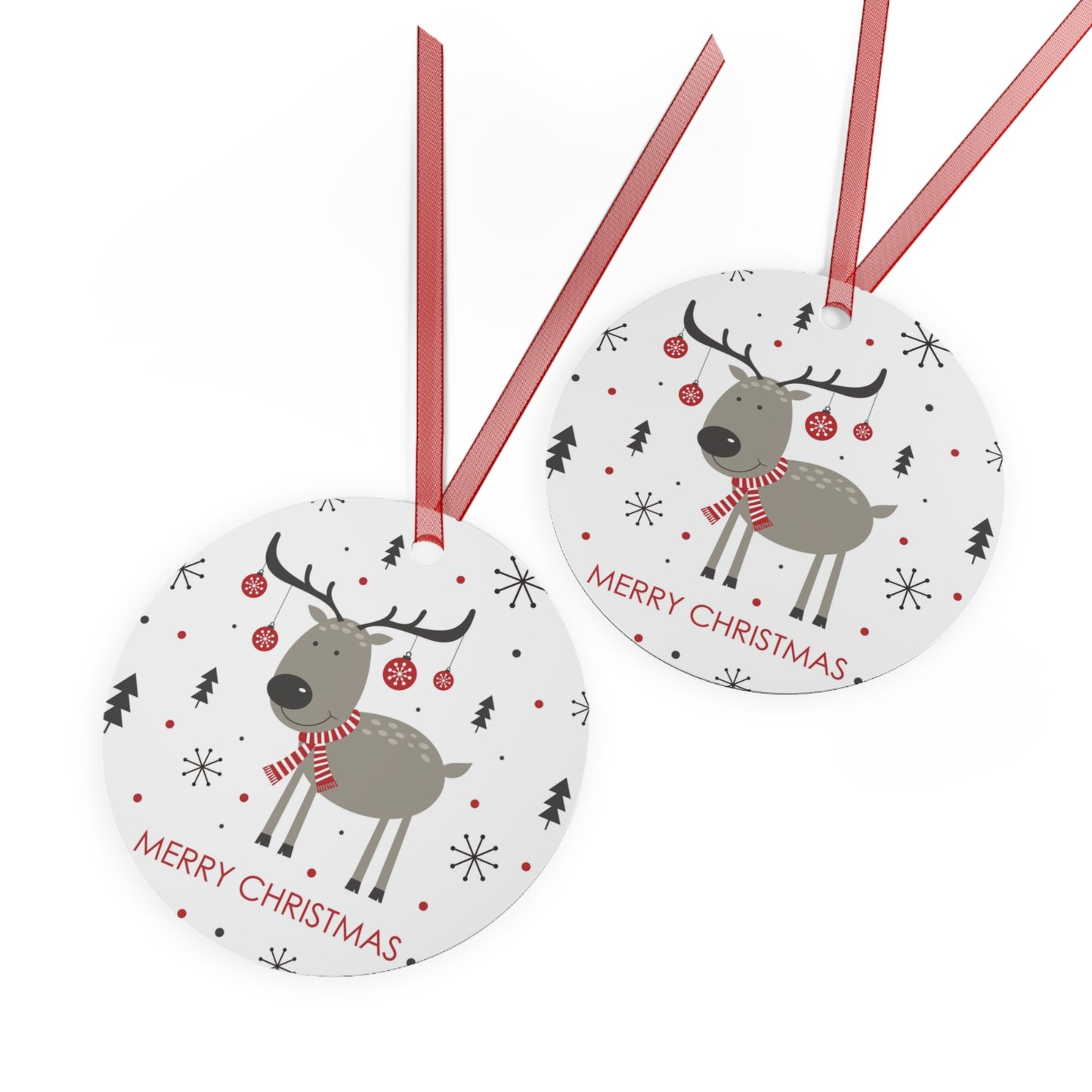 Cute Christmas Metal Ornaments, Reindeer Holiday Decor, Festive Tree Decorations, Gifts for Family, Merry Christmas Keepsakes