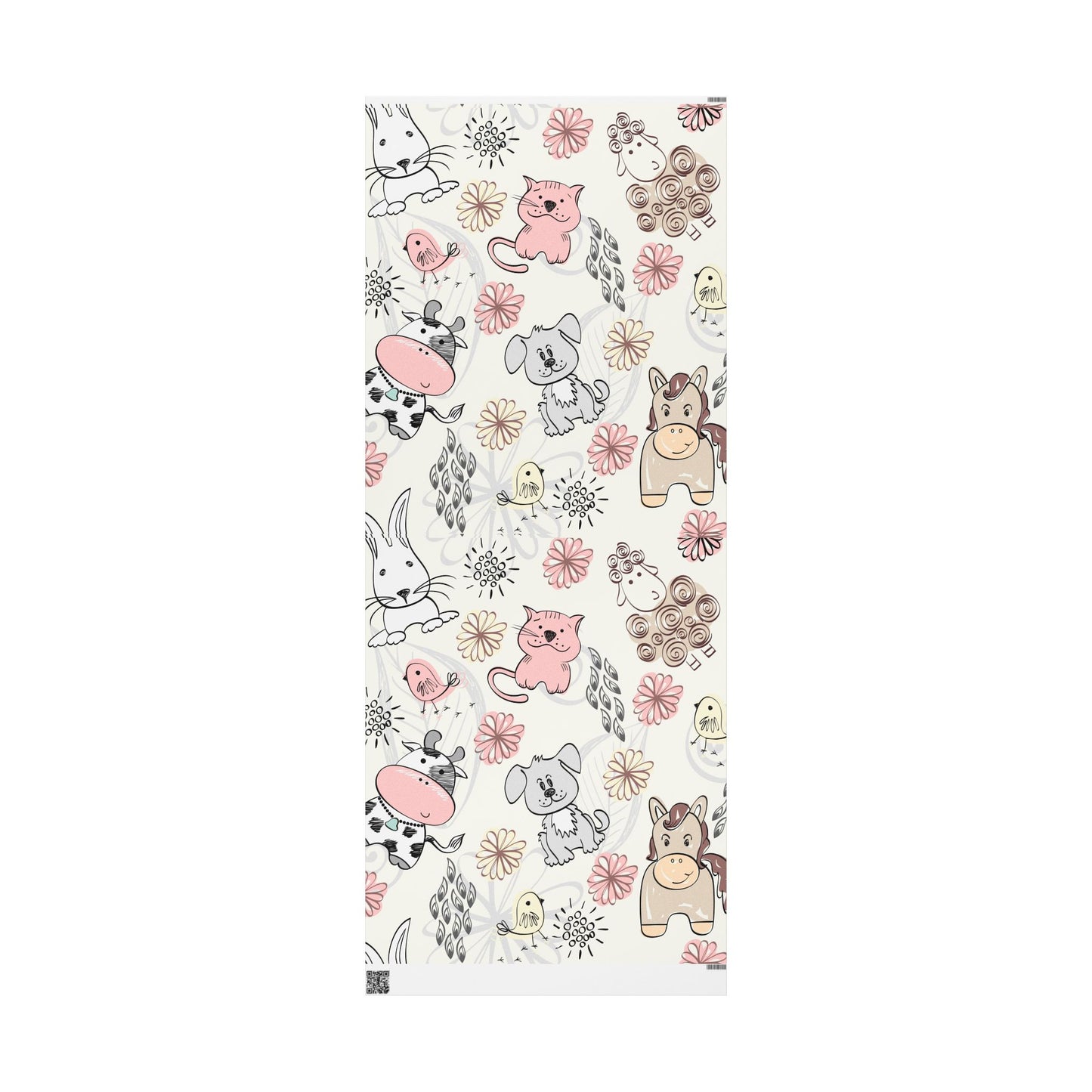 Whimsical Animal Wrapping Paper, Cute Gift Wrap for Birthdays, Holidays, Baby Showers, Floral Design, Eco-Friendly Packaging