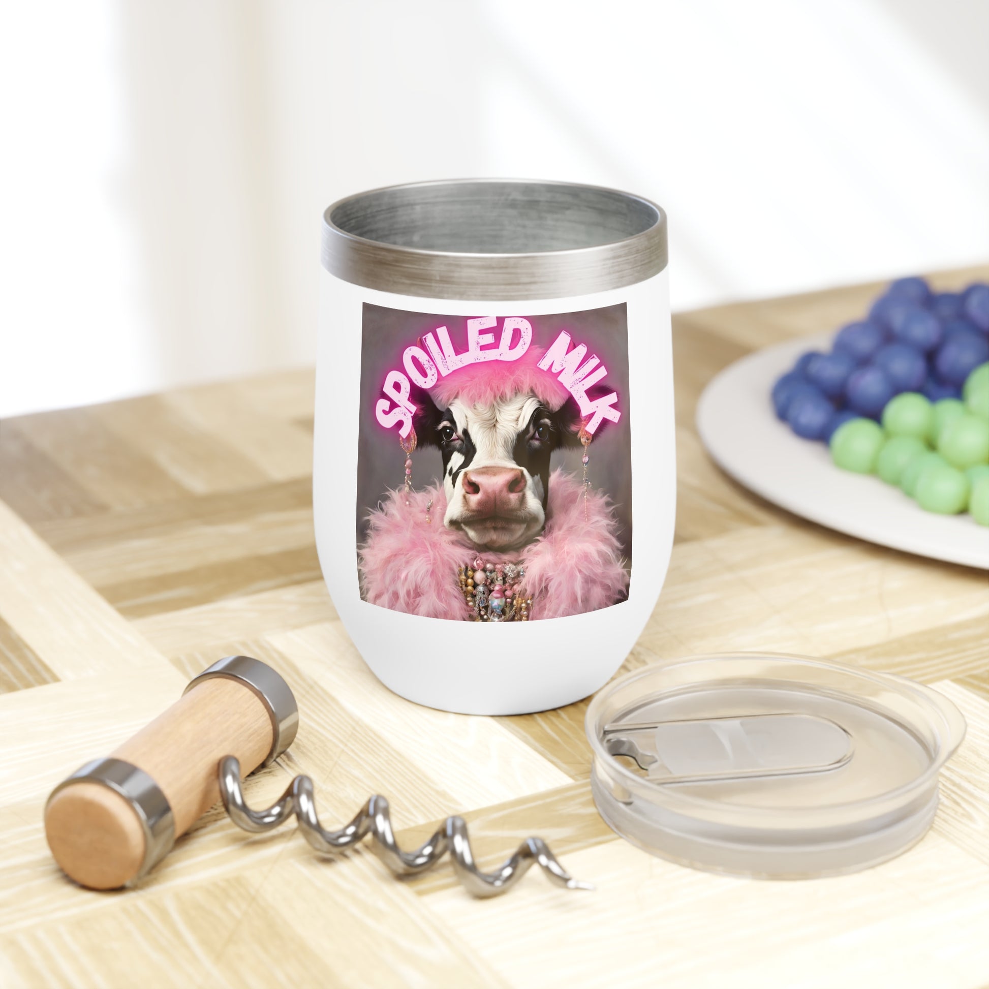 Funny Cow Stainless Steel Wine Tumbler - aMOOsing Designs