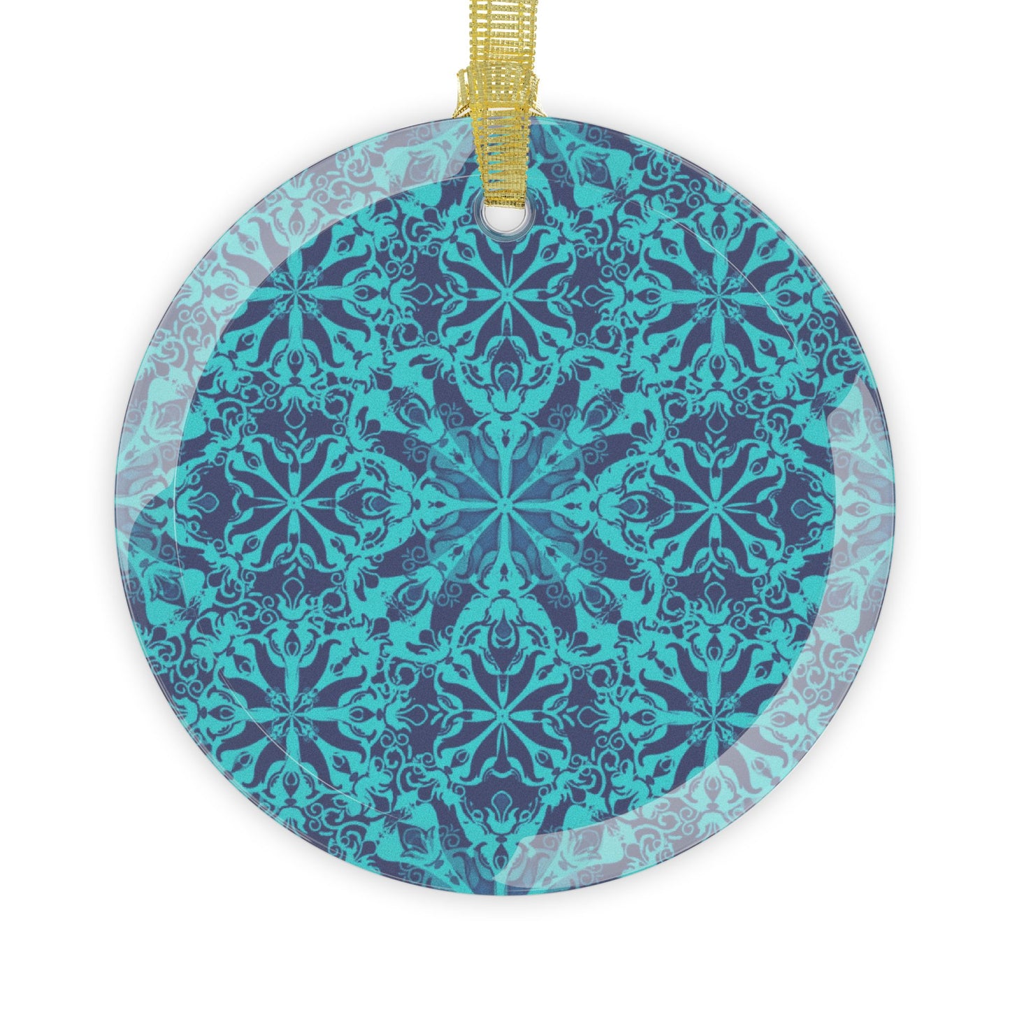 Glass Ornaments - Elegant Blue Snowflake Decor