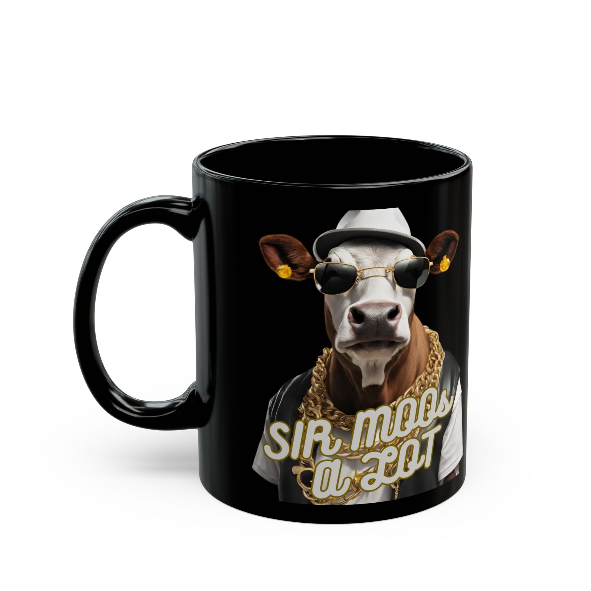 Mug - Sir Moos a lot Coffee Mug - Funny Cow Design - aMOOsing Designs