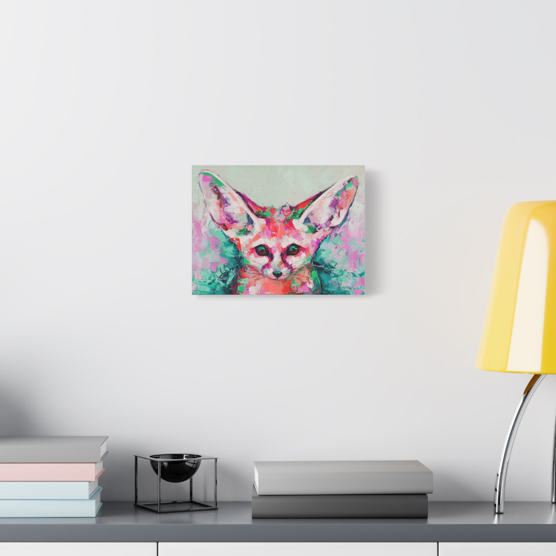 Vibrant Fennec Fox Canvas Art - Colorful Stretched Wall Decor - aMOOsing Designs