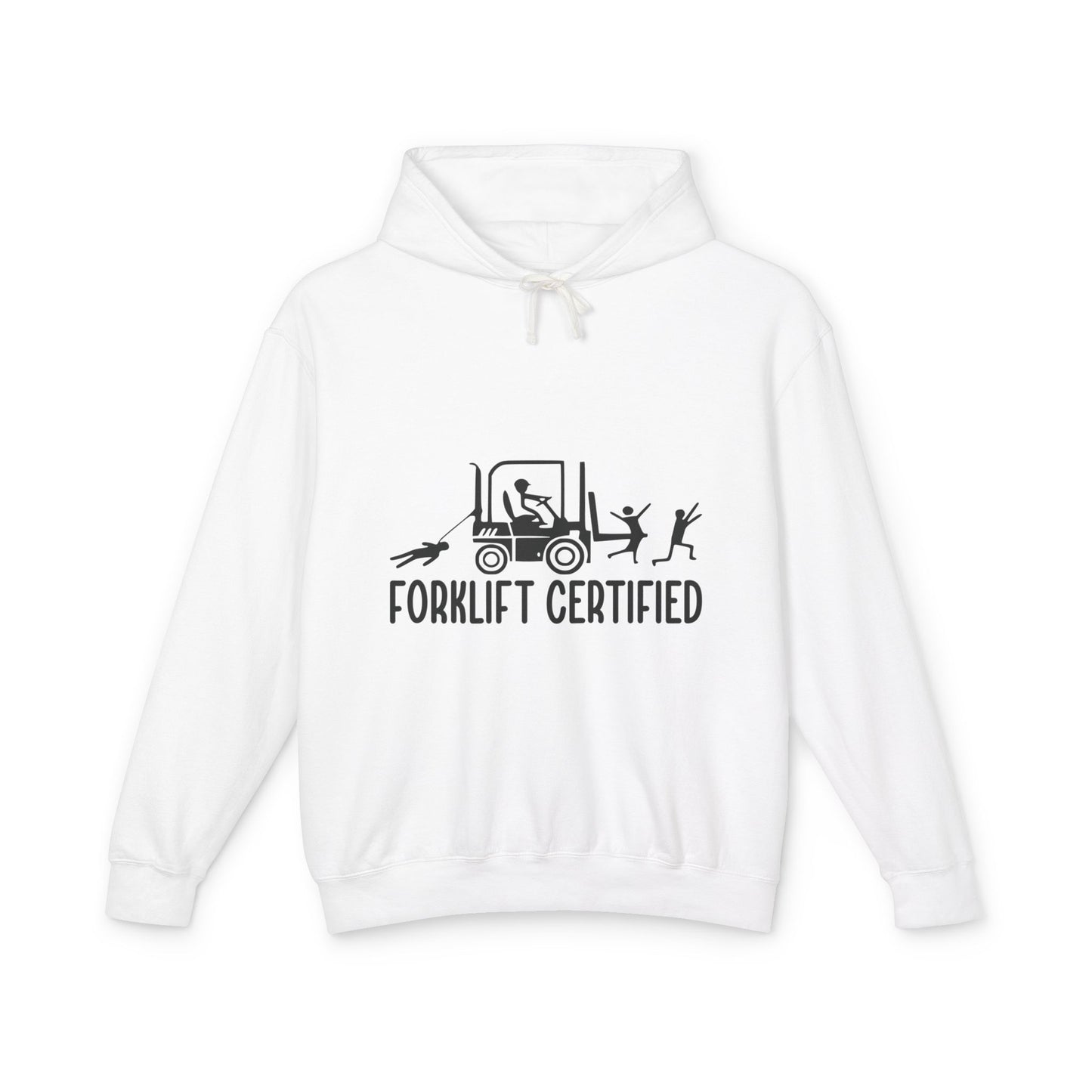 Forklift Certified Unisex Lightweight Hooded Sweatshirt - Perfect for Construction Enthusiasts! - aMOOsing Designs