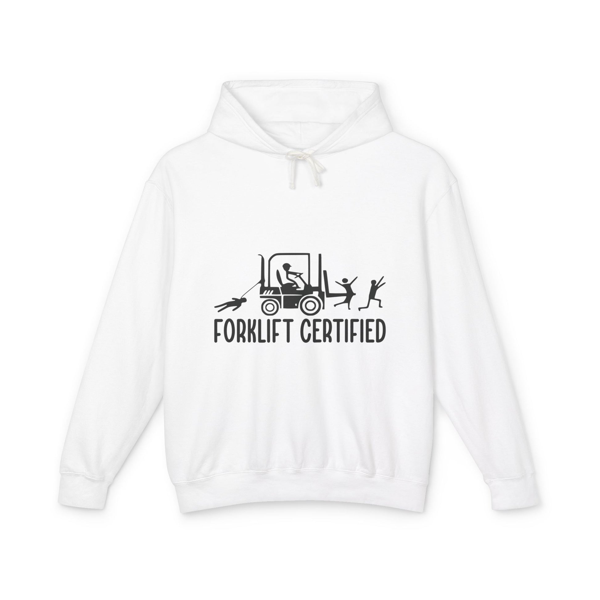 Forklift Certified Unisex Lightweight Hooded Sweatshirt - Perfect for Construction Enthusiasts! - aMOOsing Designs