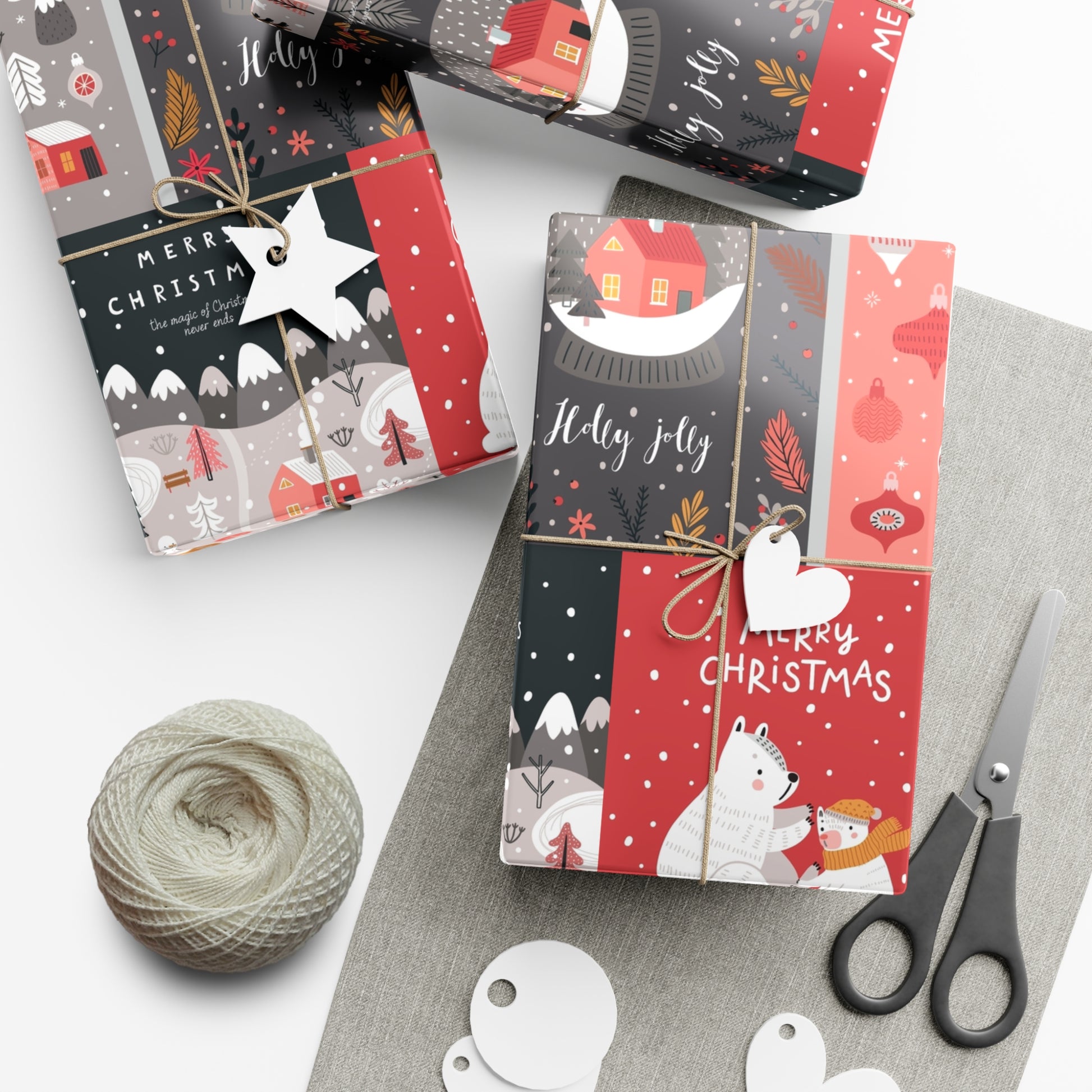 Festive Snowman Gift Wrap Paper - Holiday Cheer Wrapping Sheets for Christmas & More - aMOOsing Designs