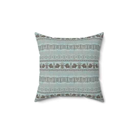Boho Decorative Pillow | Cozy Square Cushion with Floral Pattern for Living Room, Bedroom Decor