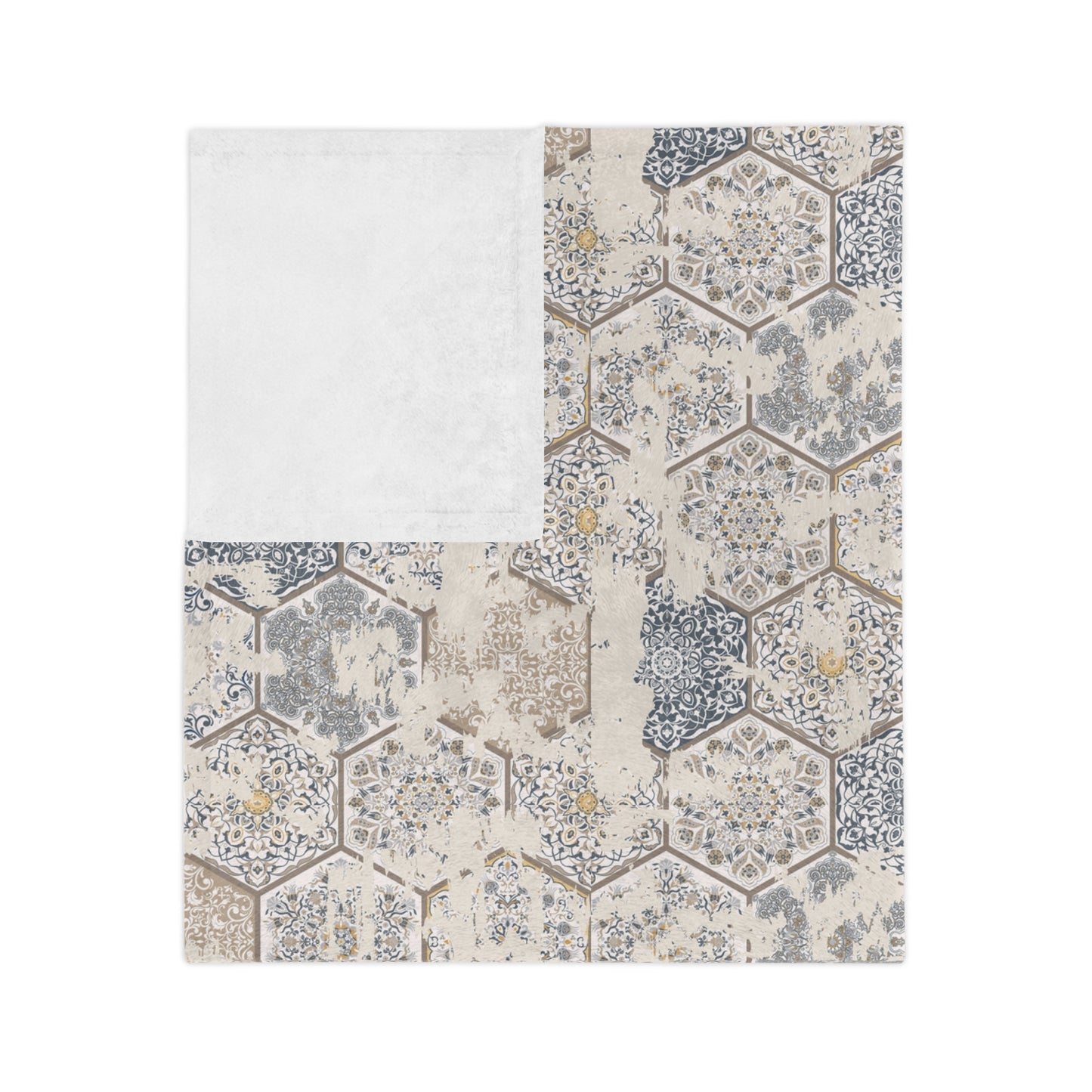 Cozy Hexagonal Pattern Velveteen Microfiber Blanket - Warm Throw for Home, Sofa, Nursery, Gift, Winter Decor