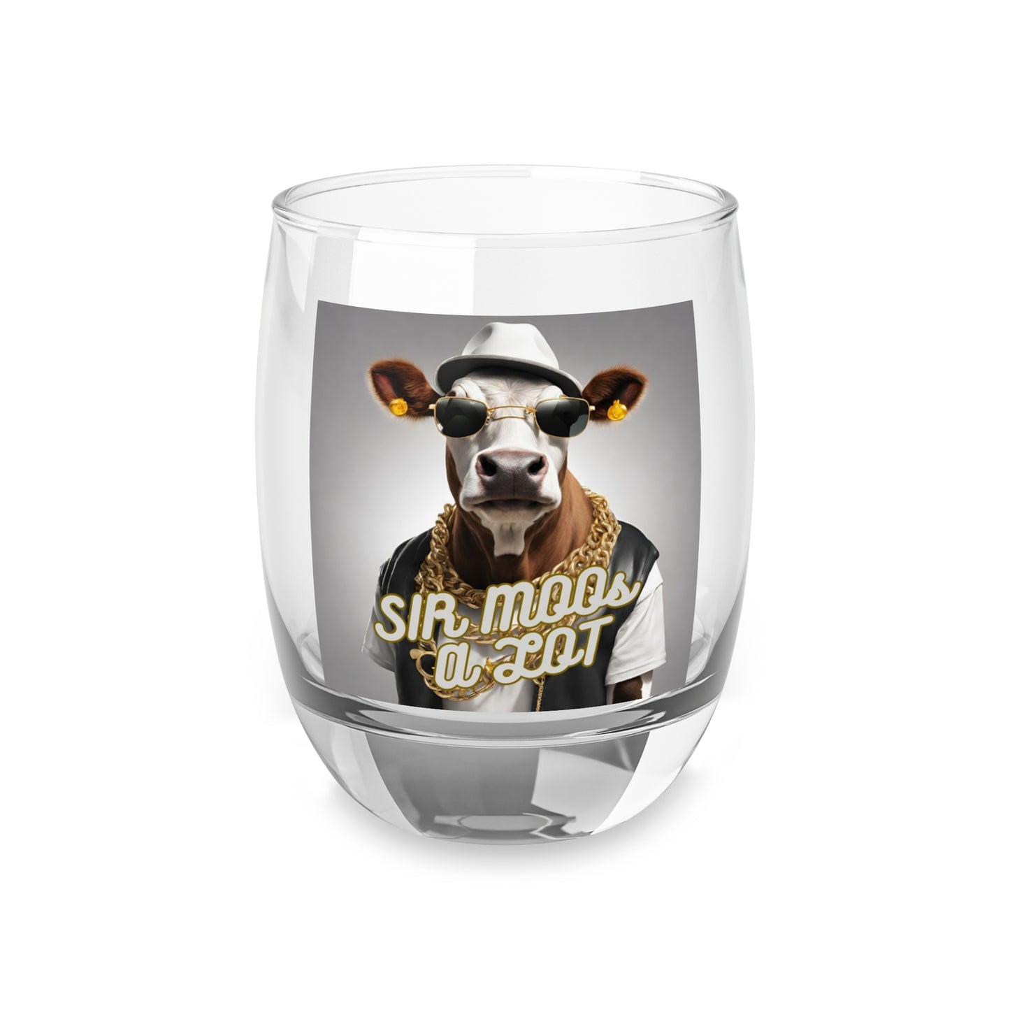 Sir MOOs a lot- Whiskey Glass - aMOOsing Designs