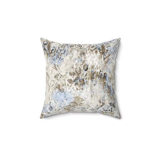 Snakeskin Print Decorative Pillow, Boho Home Decor, Couch Cushion, Cozy Living Room Accent, Unique Gift Idea - aMOOsing Designs