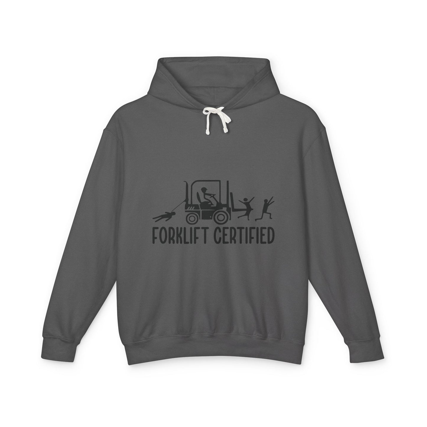 Forklift Certified Unisex Lightweight Hooded Sweatshirt - Perfect for Construction Enthusiasts! - aMOOsing Designs