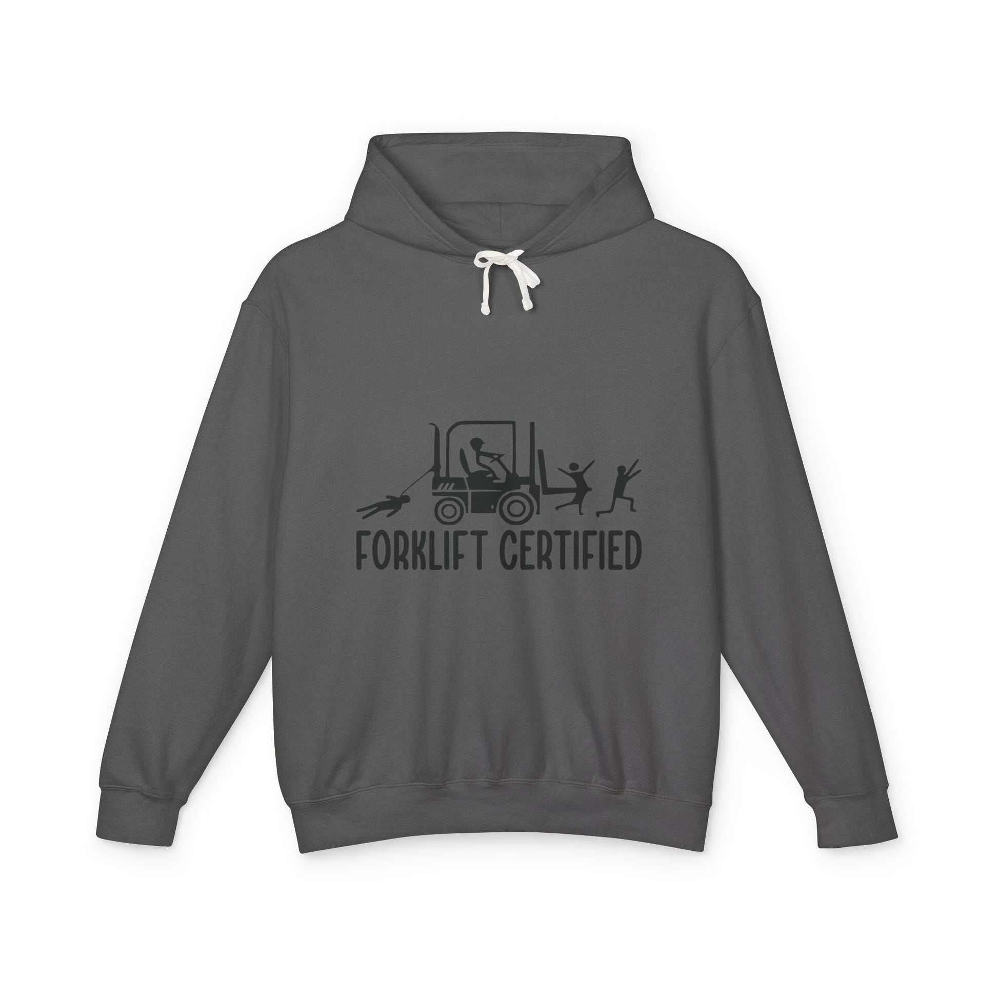 Forklift Certified Unisex Lightweight Hooded Sweatshirt - Perfect for Construction Enthusiasts! - aMOOsing Designs