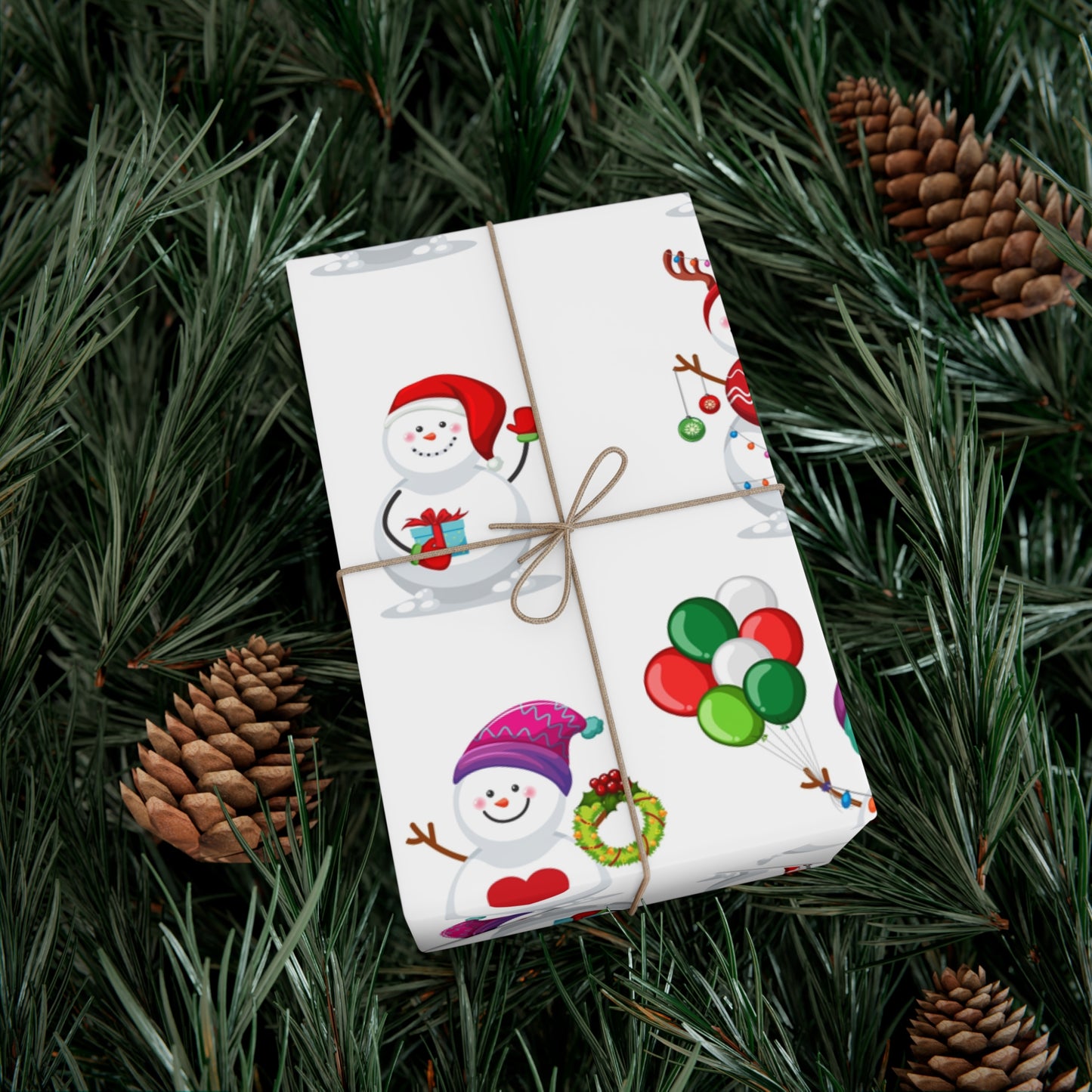 Gift Wrap Papers - Festive Snowman Holiday Cheer Wrapping Sheets - aMOOsing Designs
