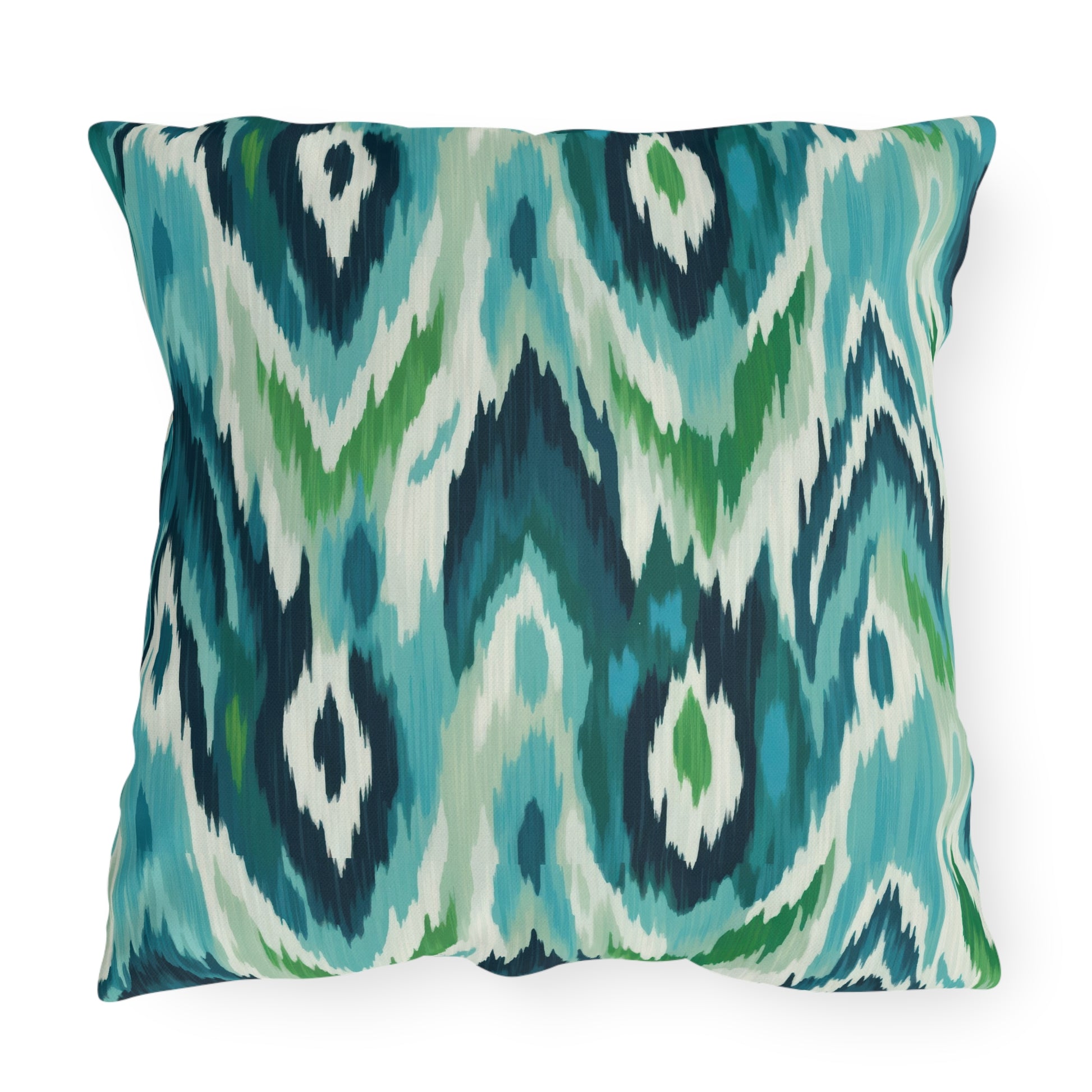 Vibrant Outdoor Pillows - Coastal Ikat Design for Patio & Garden Decor - aMOOsing Designs