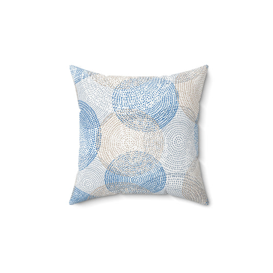 Abstract Blue Circle Pillow, Cozy Home Decor, Throw Pillow for Living Room, Bedroom Accent, Modern Cushion Cover, Unique Gift - aMOOsing Designs