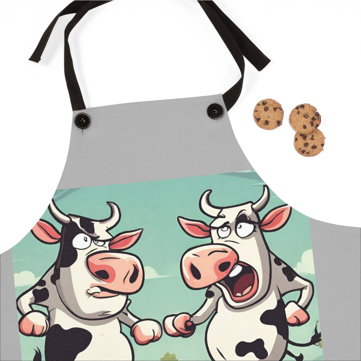 Humorous Cow Apron - Perfect for BBQs, Cooking, and Gifts for Meat Lovers, Kitchen Accessory - aMOOsing Designs