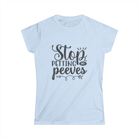 Funny Womens Tee - Stop Petting My Peeves Shirt - aMOOsing Designs