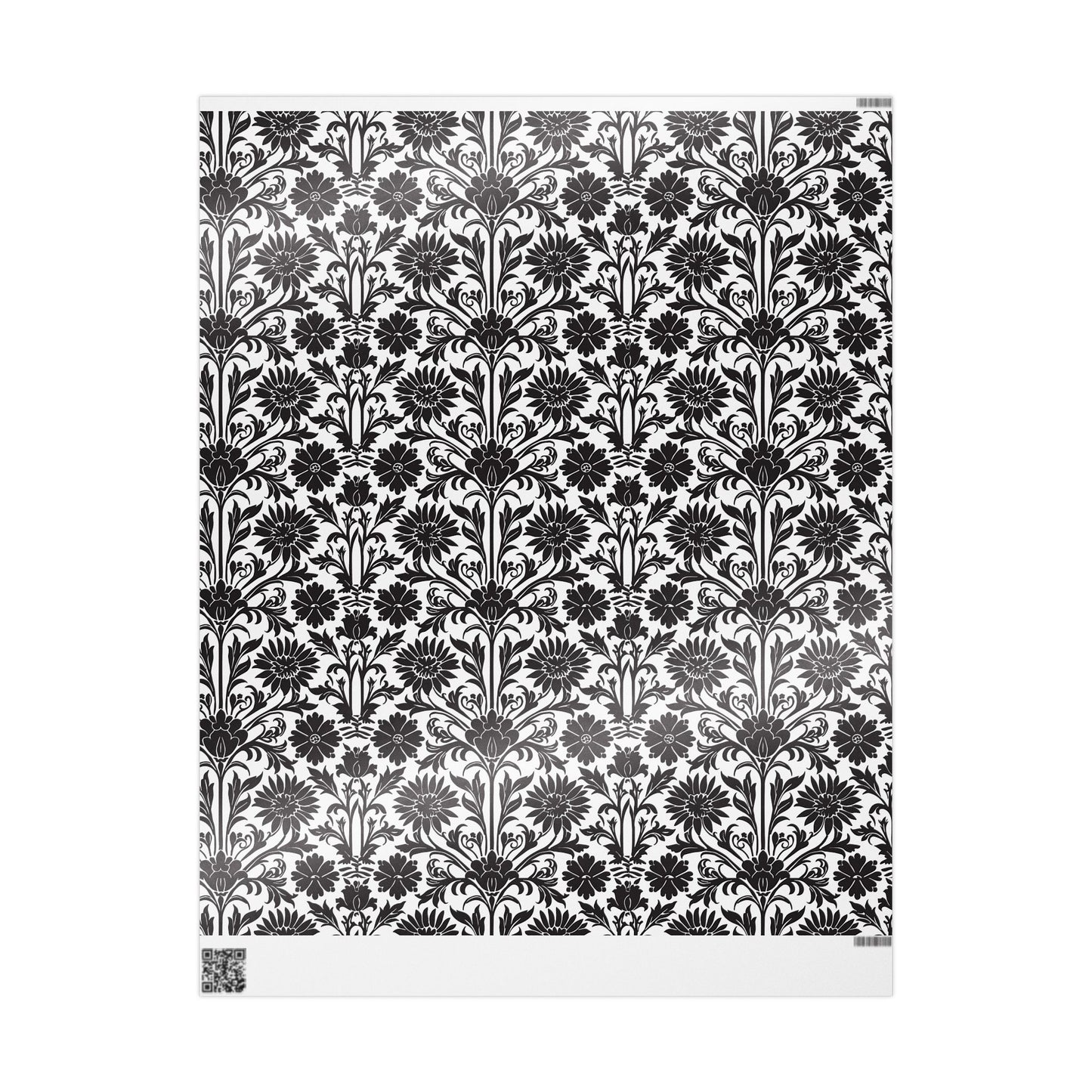 Elegant Floral Wrapping Paper - Black & White Gift Wrap Perfect for Weddings, Anniversaries and Other Romantic Occasions