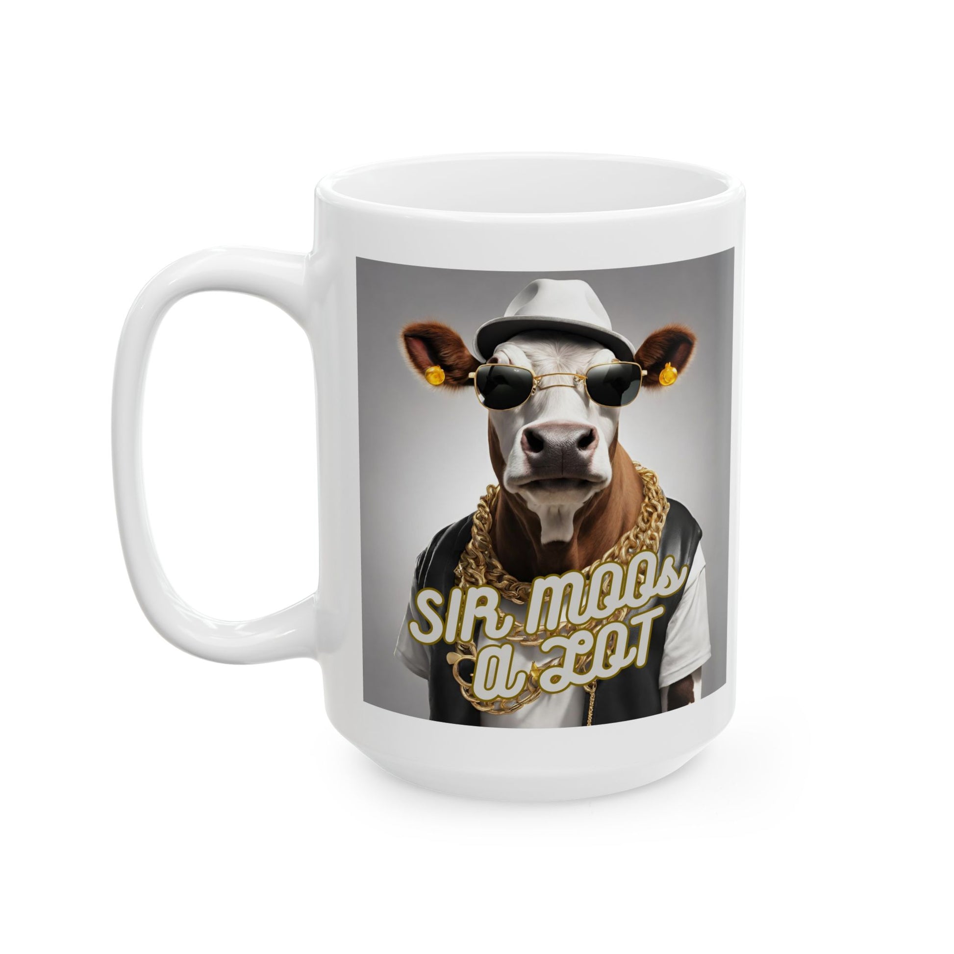 Mug with 'sir moos a lot' Design - aMOOsing Designs