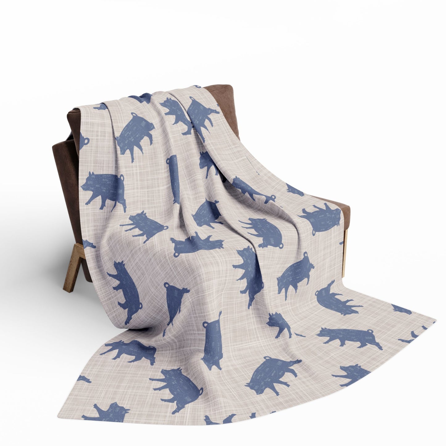 Pig Print Fleece Blanket, Arctic Throw for Animal Lovers, Cozy Winter Decor, Snuggle Piggy Afghan, Gift for Pig Enthusiasts