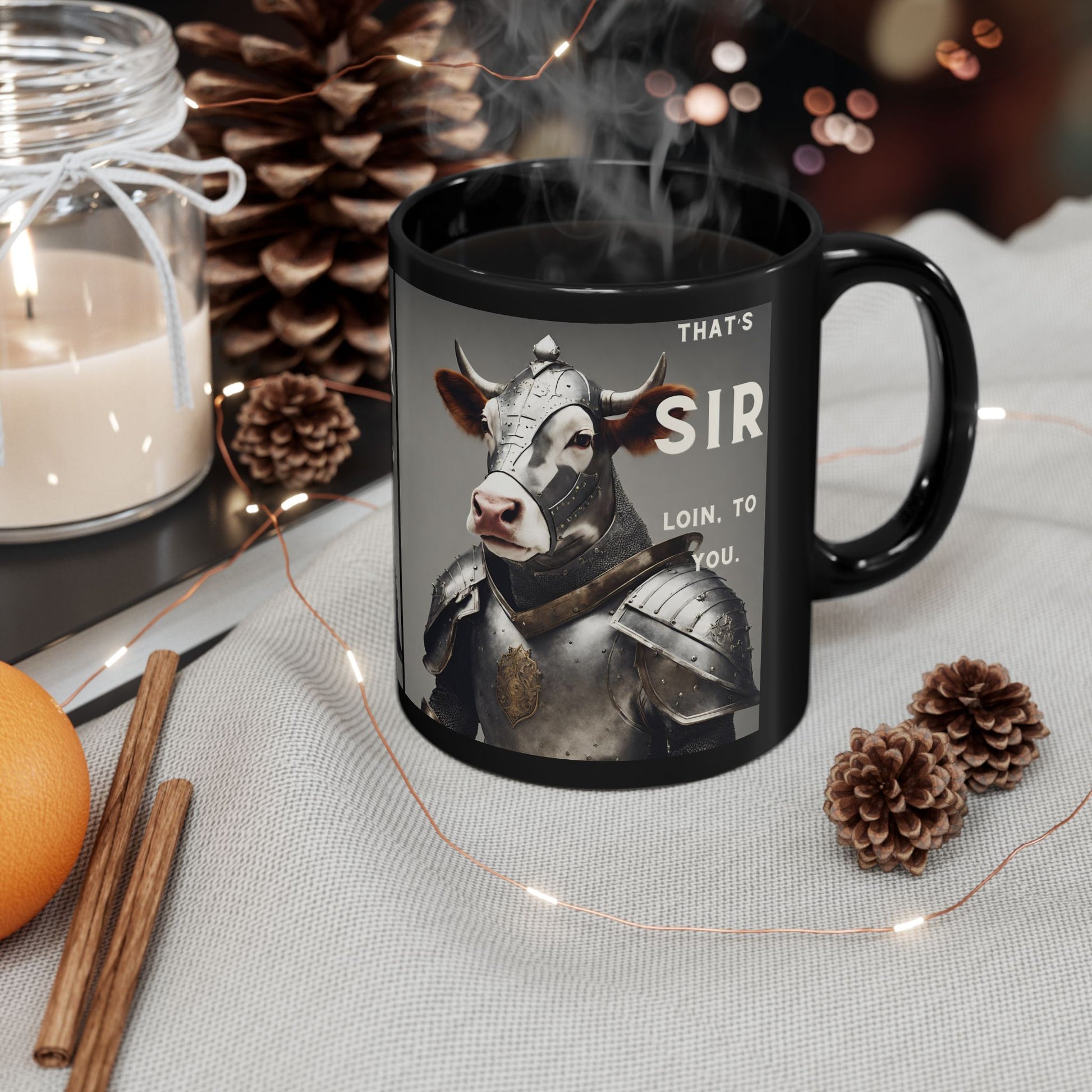 Mug - Funny Cow Pun - Black Mug (11oz, 15oz) - aMOOsing Designs