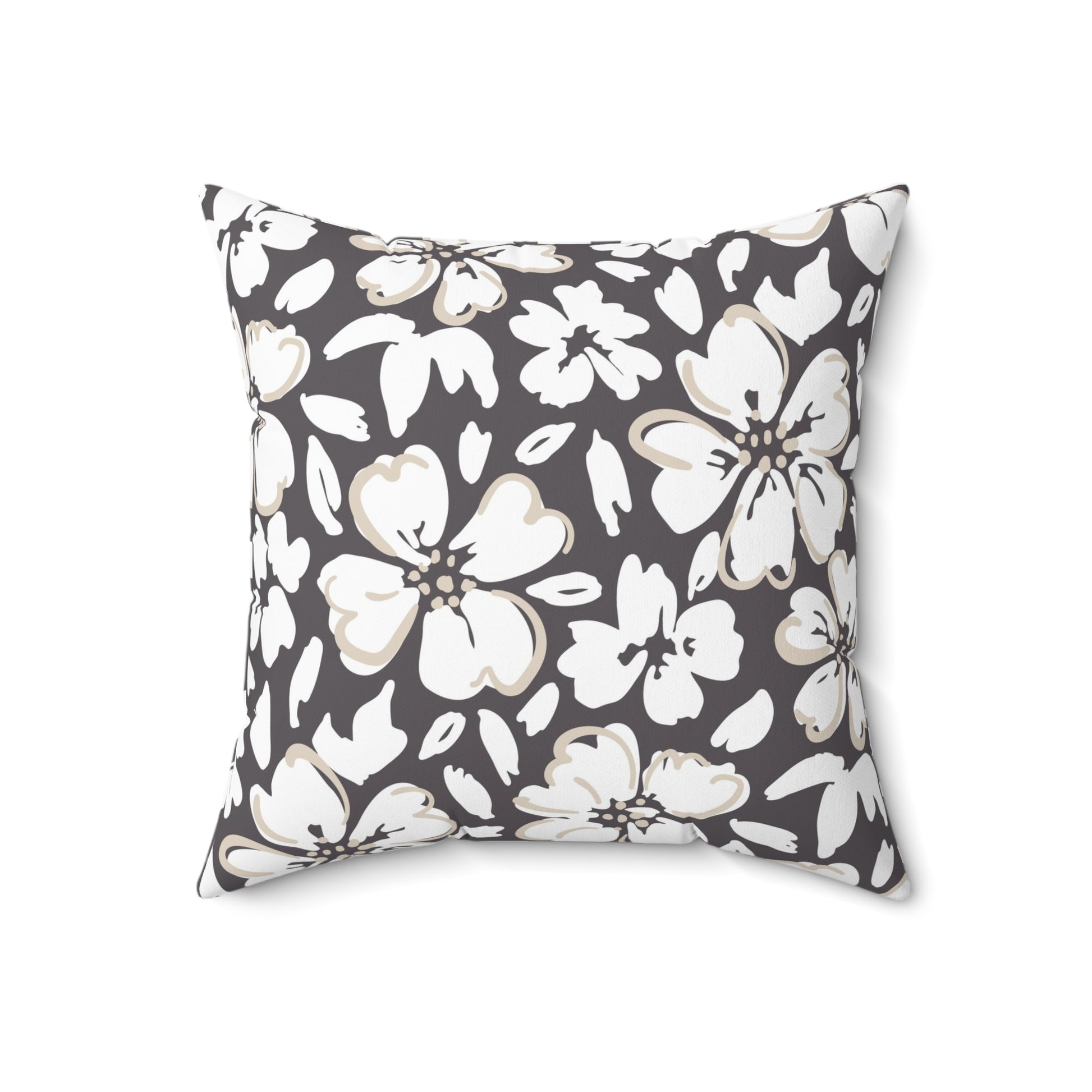 Chic Floral Square Pillow, Cozy Home Decor, Modern Cushion, Gift for Her, Housewarming Present, Living Room Accent - aMOOsing Designs