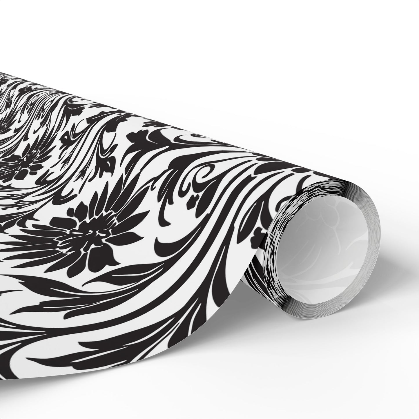 Elegant Floral Wrapping Paper - Black & White Gift Wrap Perfect for Weddings, Anniversaries and Other Romantic Occasions