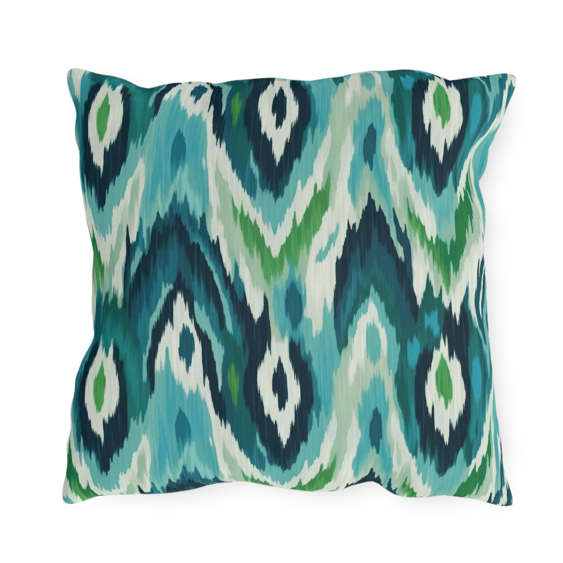 Vibrant Outdoor Pillows - Coastal Ikat Design for Patio & Garden Decor - aMOOsing Designs