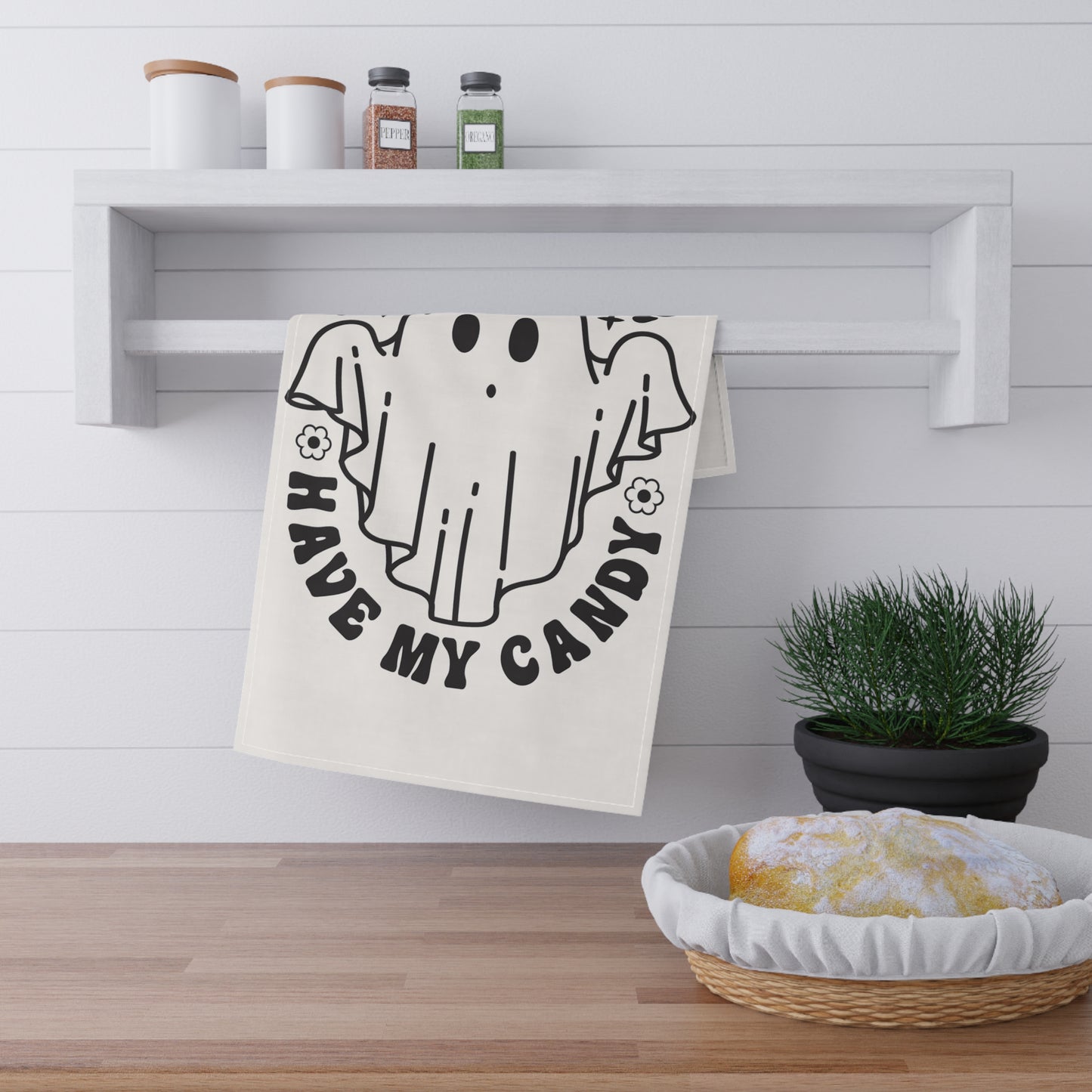 Witch Better Have My Candy Tea Towels, Fun Ghost Design Kitchen Decor, Perfect for Halloween Parties, Gift for Home Cooks, Kitchen Accessories
