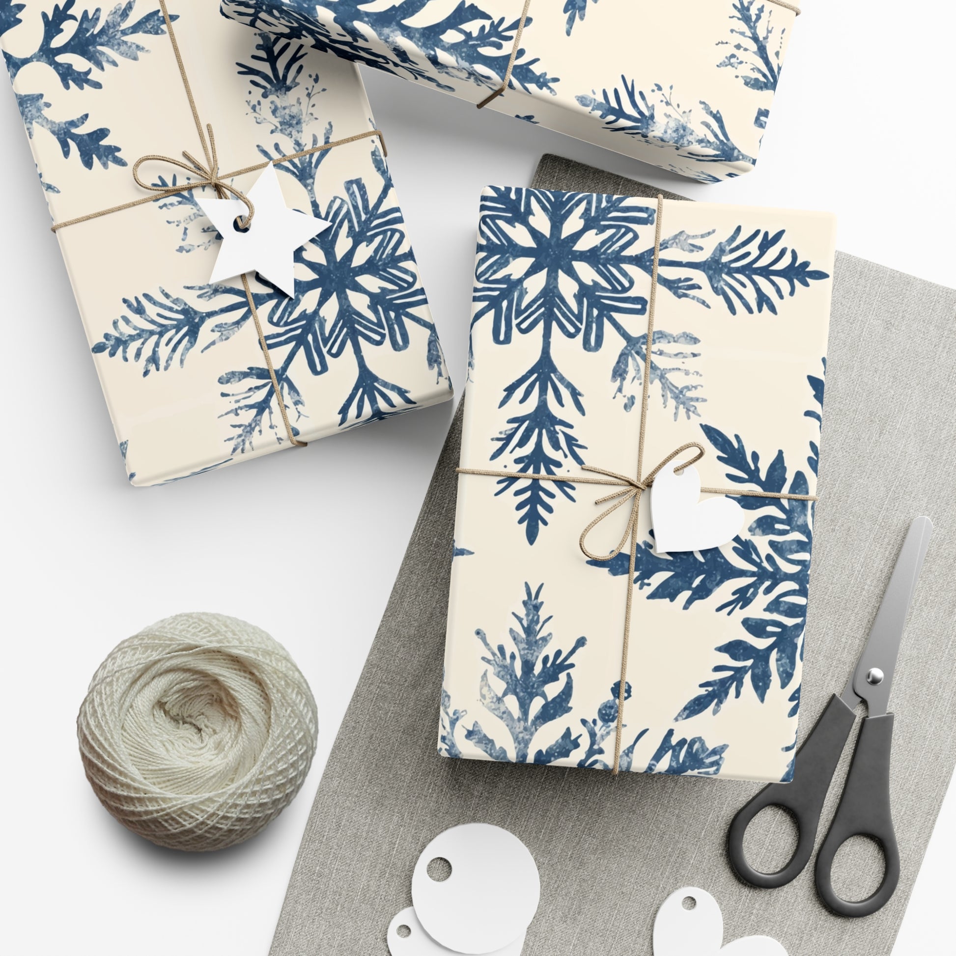 Elegant Snowflake Gift Wrap Papers - Perfect for Holidays and Celebrations - aMOOsing Designs