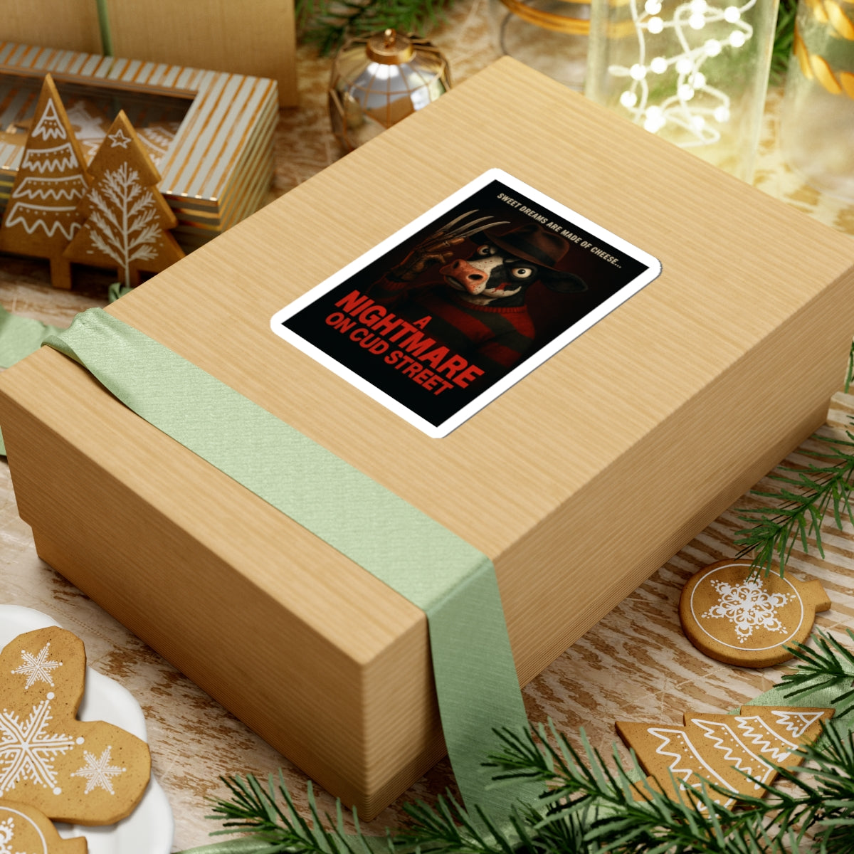 Spooky Cow Kiss-Cut Stickers, Halloween Decor, Fun Cow Stickers, Laptop Stickers, Unique Gift, Quirky Home Accessories