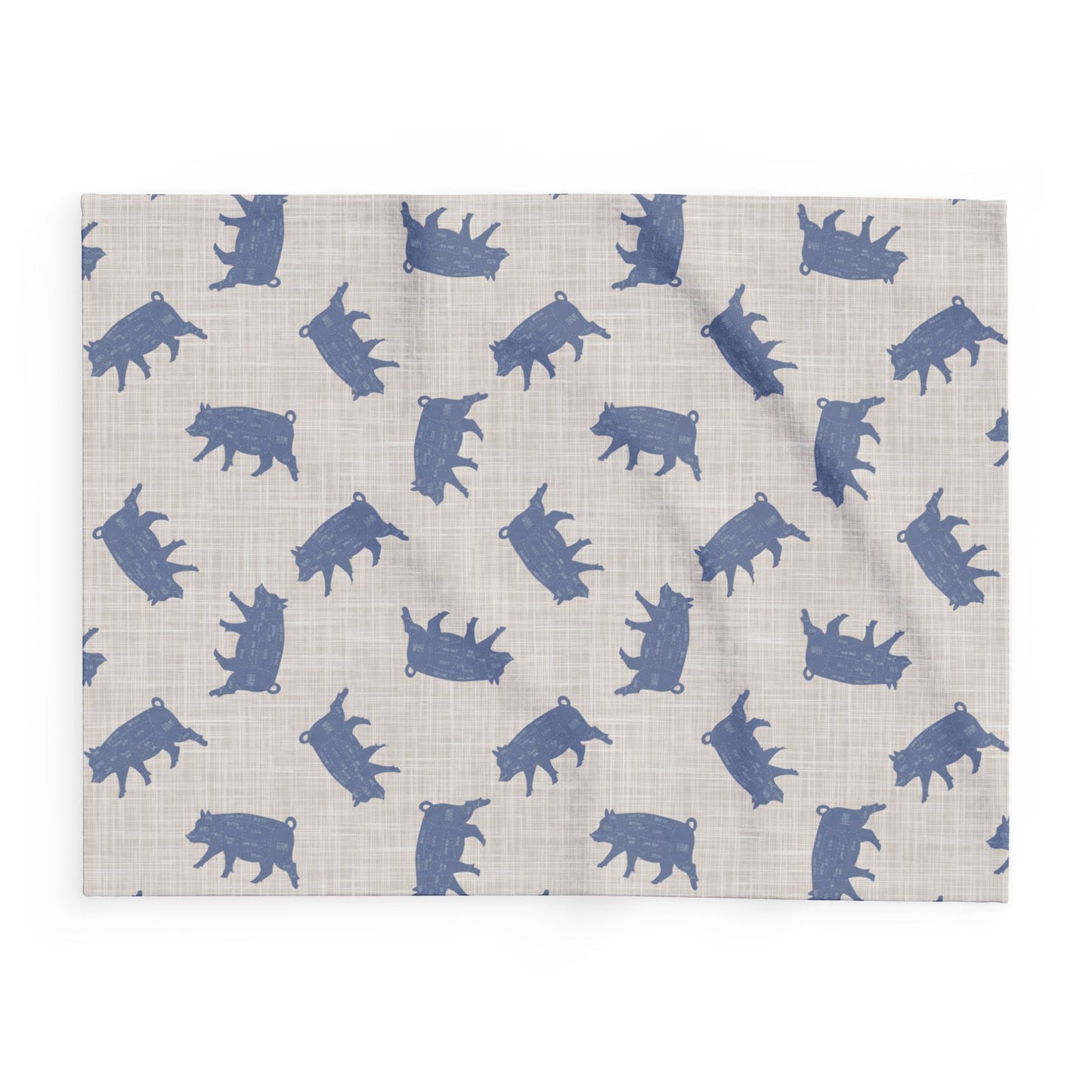 Pig Print Fleece Blanket, Arctic Throw for Animal Lovers, Cozy Winter Decor, Snuggle Piggy Afghan, Gift for Pig Enthusiasts