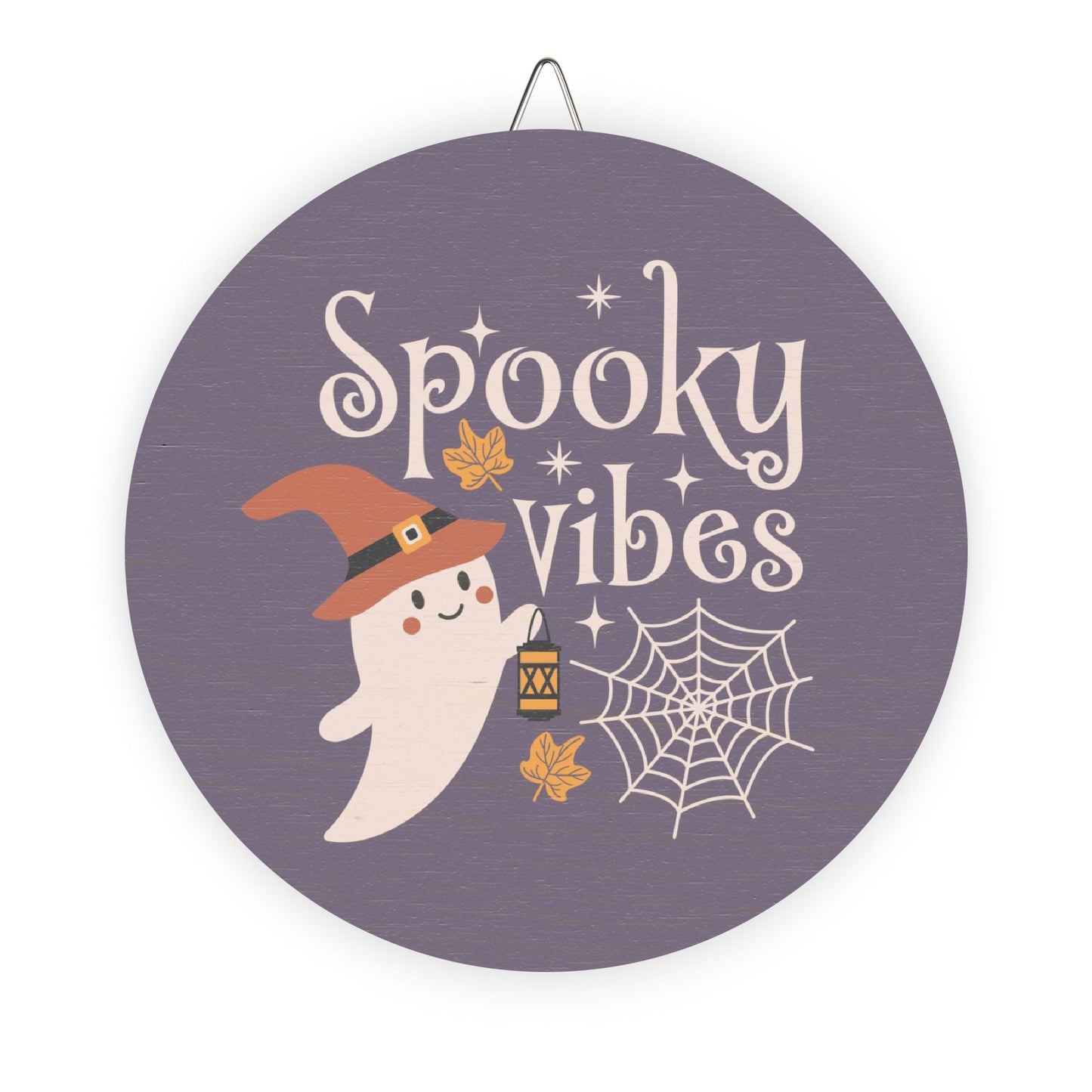 Spooky Vibes Wood Sign, Halloween Decor, Ghost Wall Art, Fall Home Decoration, Autumn Sign, Gift for Halloween Enthusiasts