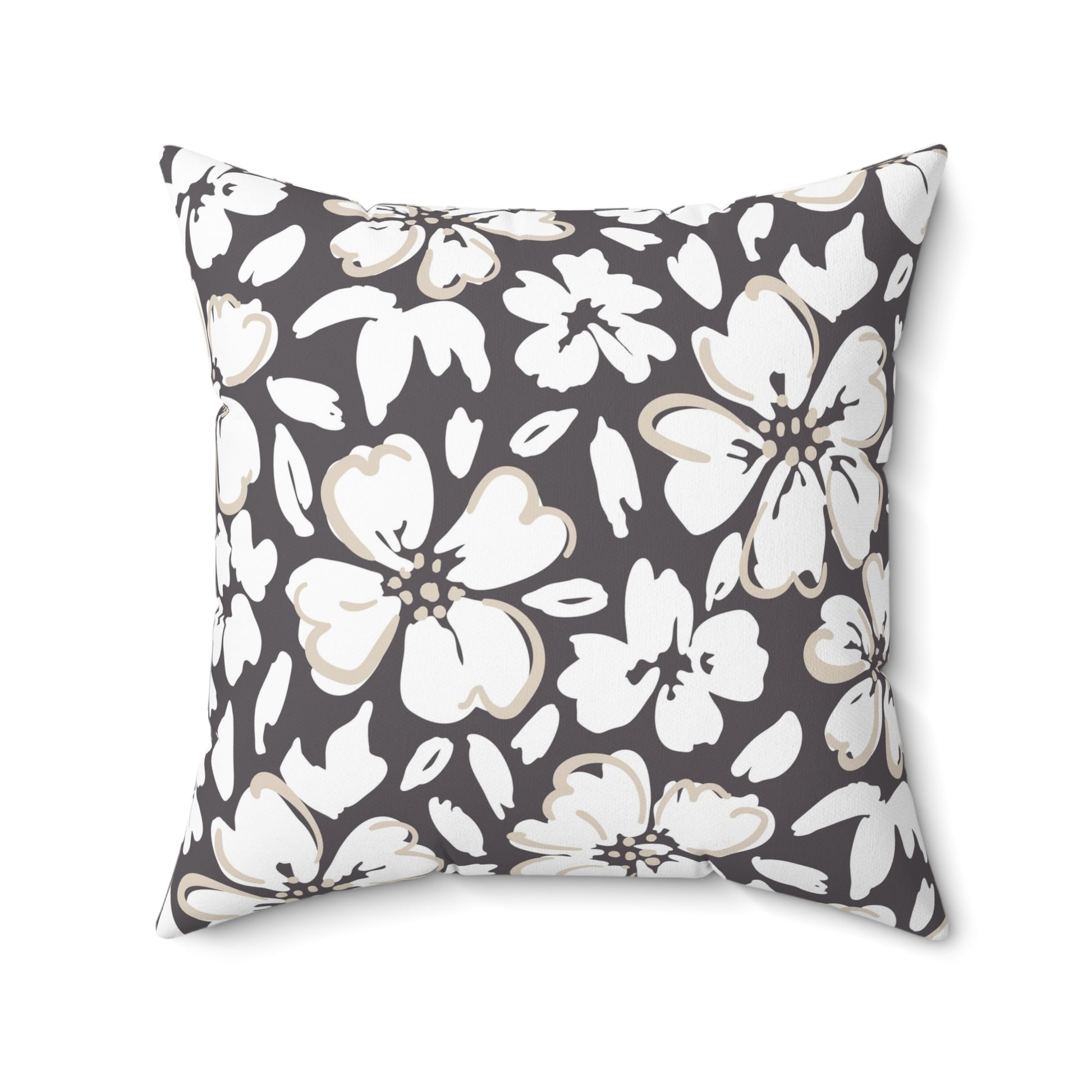 Chic Floral Square Pillow, Cozy Home Decor, Modern Cushion, Gift for Her, Housewarming Present, Living Room Accent - aMOOsing Designs