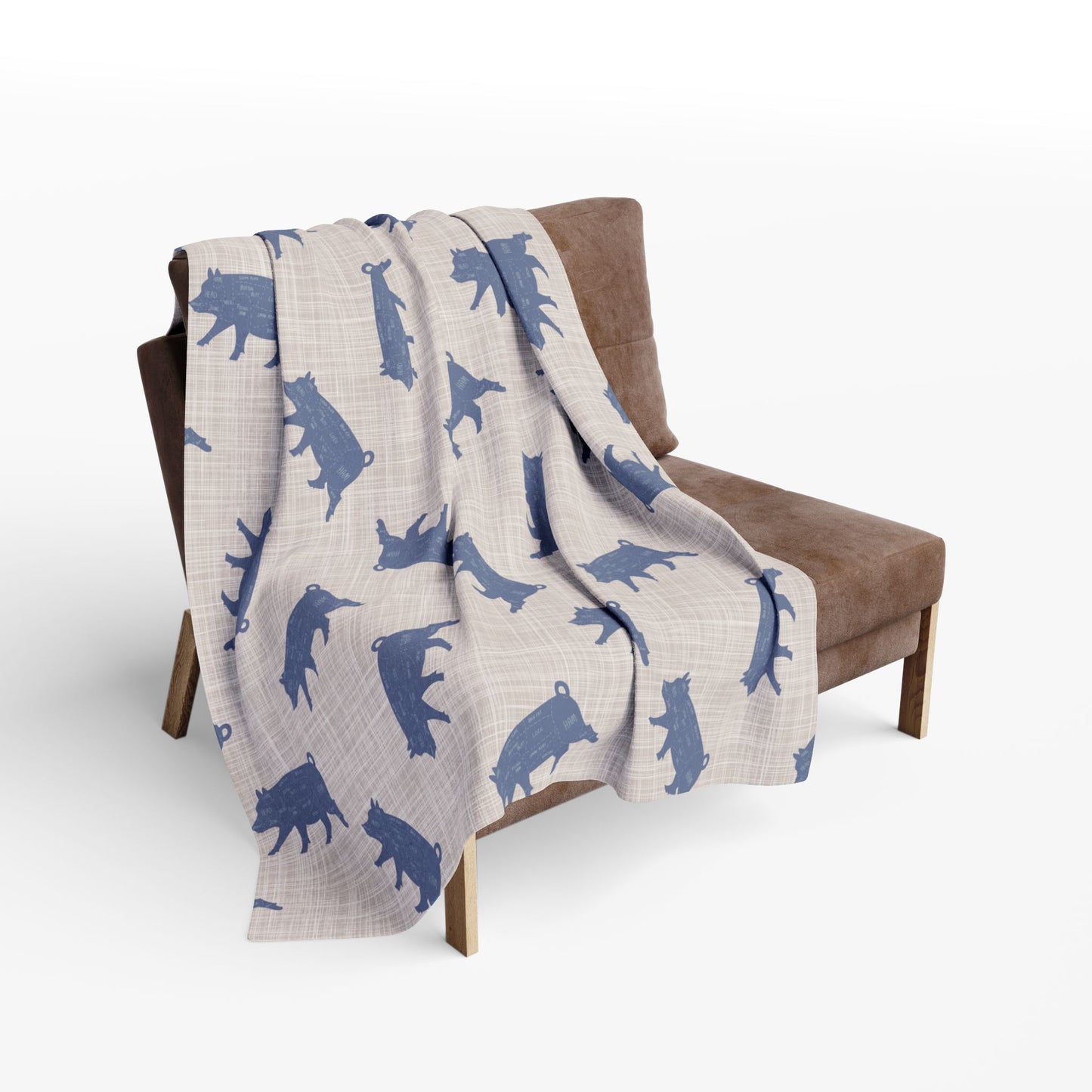 Pig Print Fleece Blanket, Arctic Throw for Animal Lovers, Cozy Winter Decor, Snuggle Piggy Afghan, Gift for Pig Enthusiasts