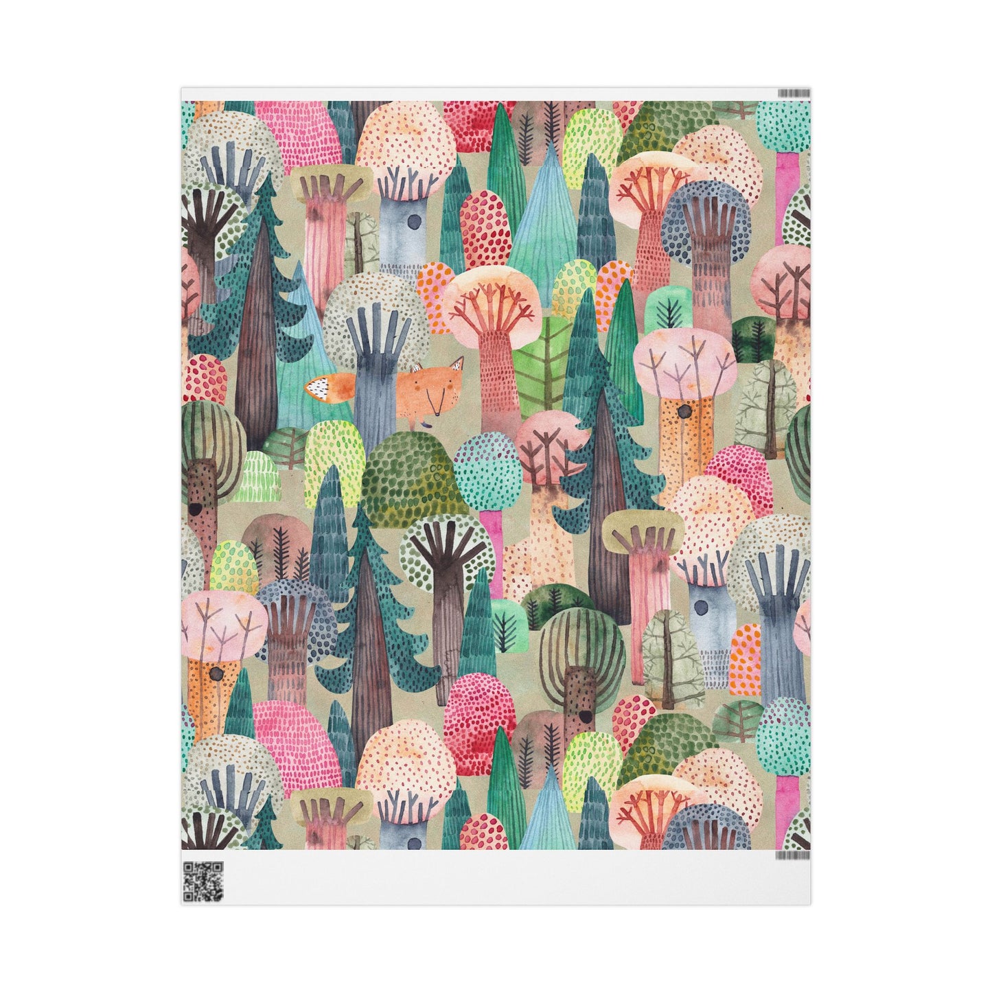 Whimsical Wrapping Paper Roll, Colorful Gift Wrap, Eco-Friendly Party Supplies, Forest-Themed Wrap, Holiday & Birthday Gift Wrap