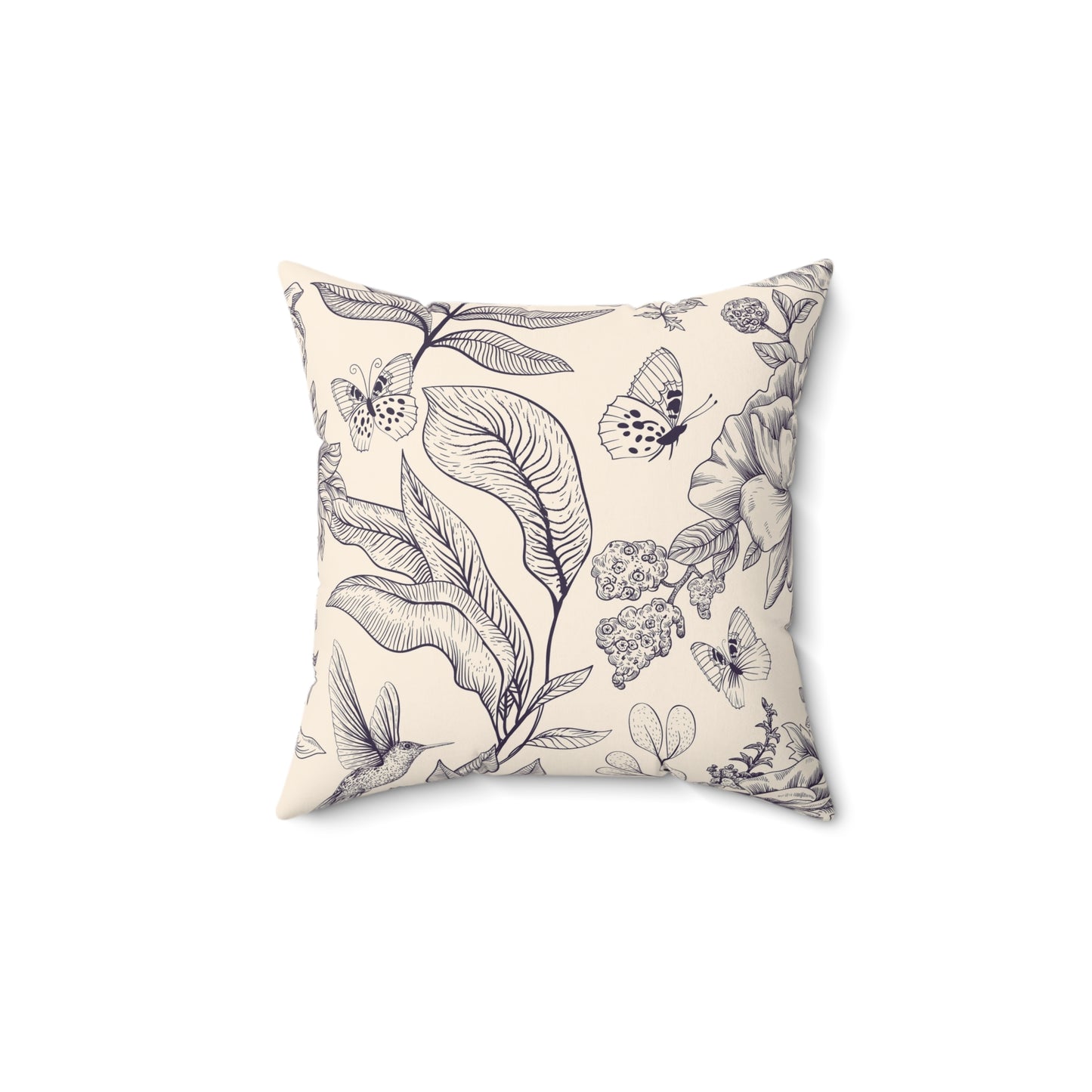 Botanical Nature Pillow, Indoor Decor Cushion, Floral Accent Pillow, Cozy Home Gift, Butterfly Throw Pillow - aMOOsing Designs