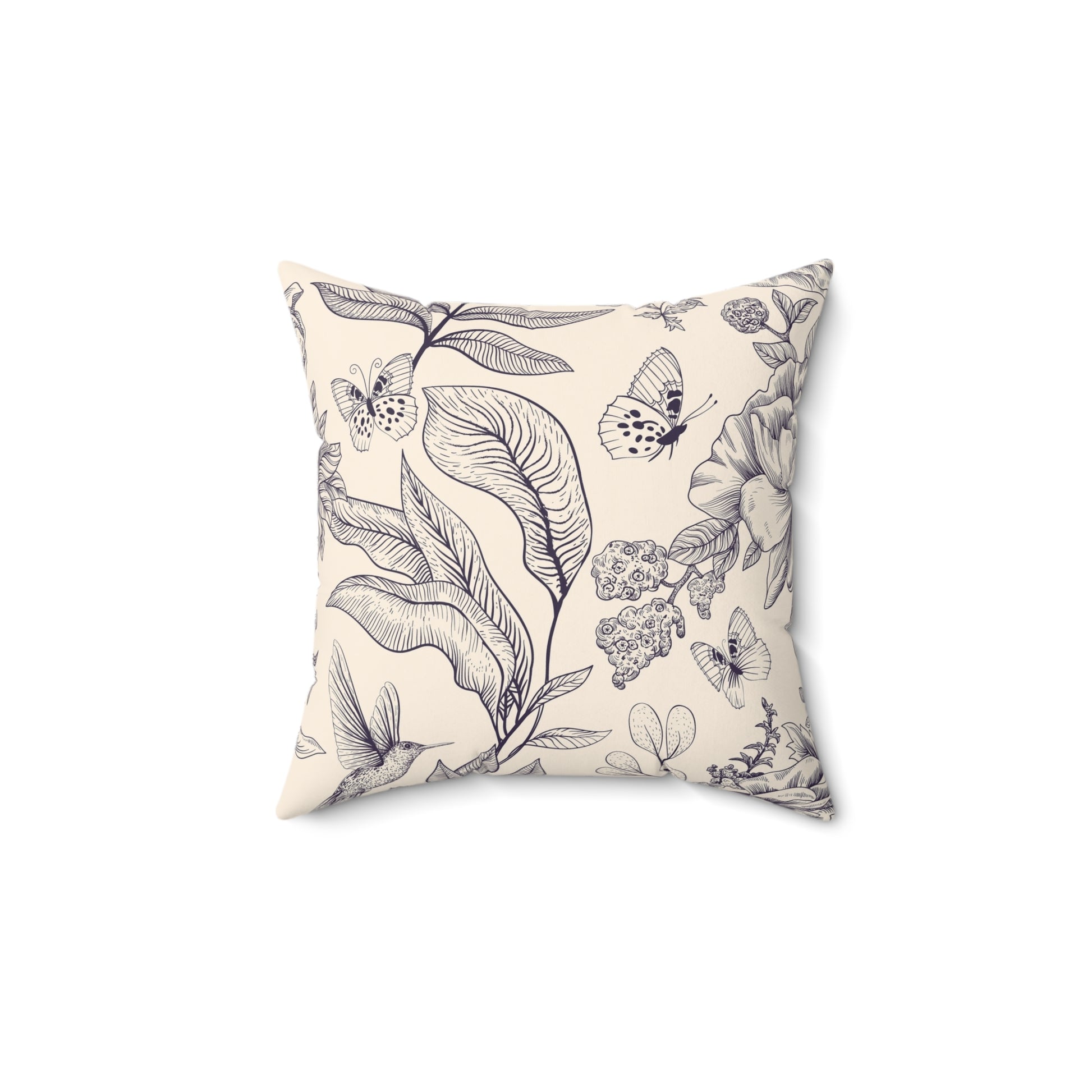 Botanical Nature Pillow, Indoor Decor Cushion, Floral Accent Pillow, Cozy Home Gift, Butterfly Throw Pillow - aMOOsing Designs