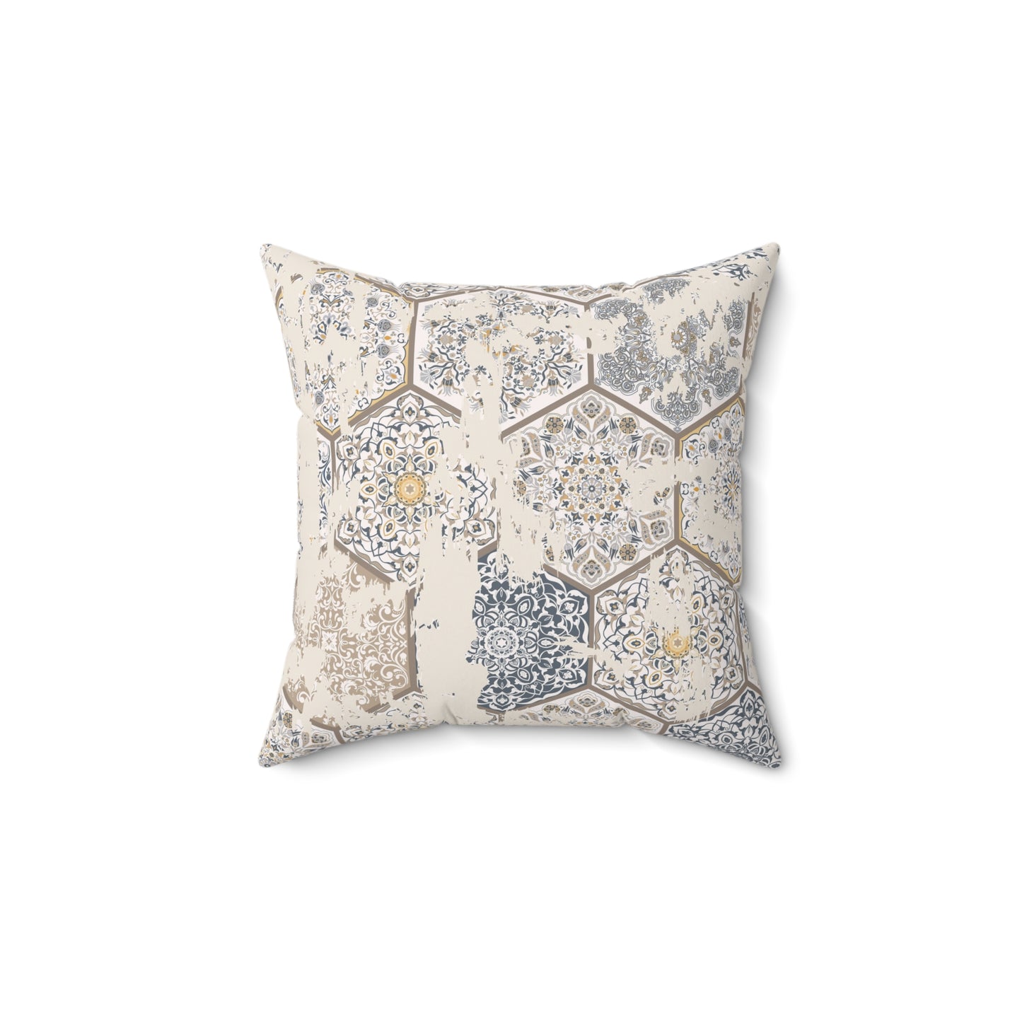 Elegant Geometric Throw Pillow - Distressed Farmhouse Home Decor, Accent Pillow, Modern Cushion - aMOOsing Designs