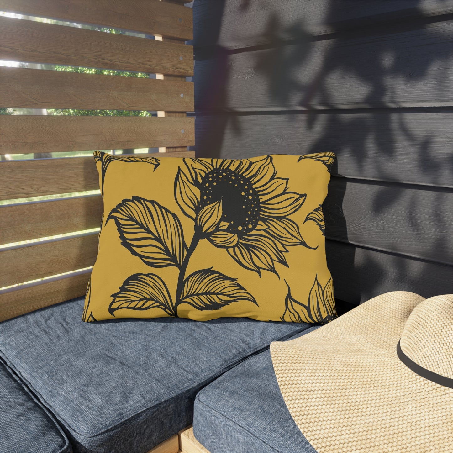 Sunflower Outdoor Pillows - Boho Garden Decor, Patio Cushion, Summer Vibes, Home Accessories, Seasonal Style, Outdoor Cushions, Decorative